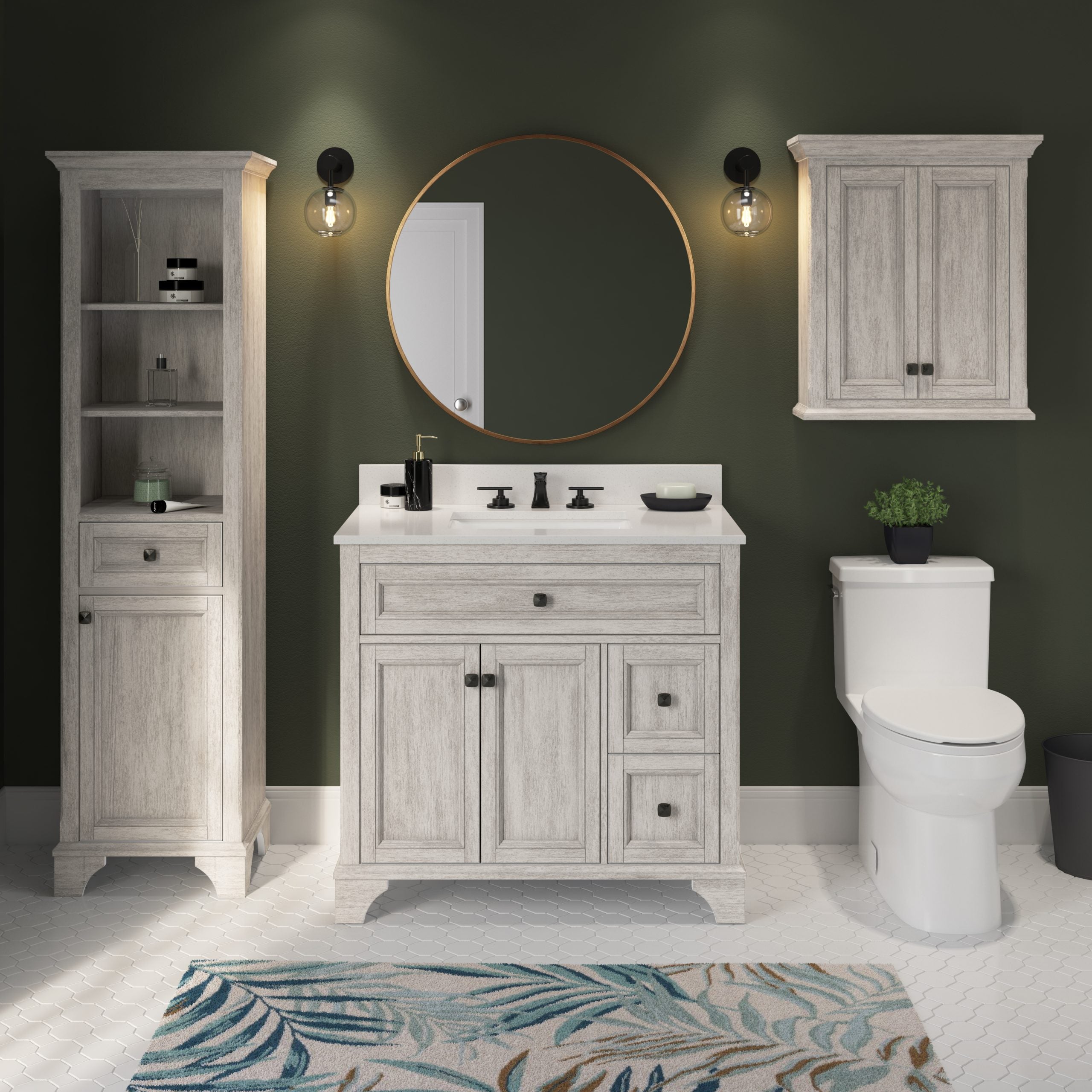 Round Framed Wall Mounted Bathroom Vanity Mirror(CRM）