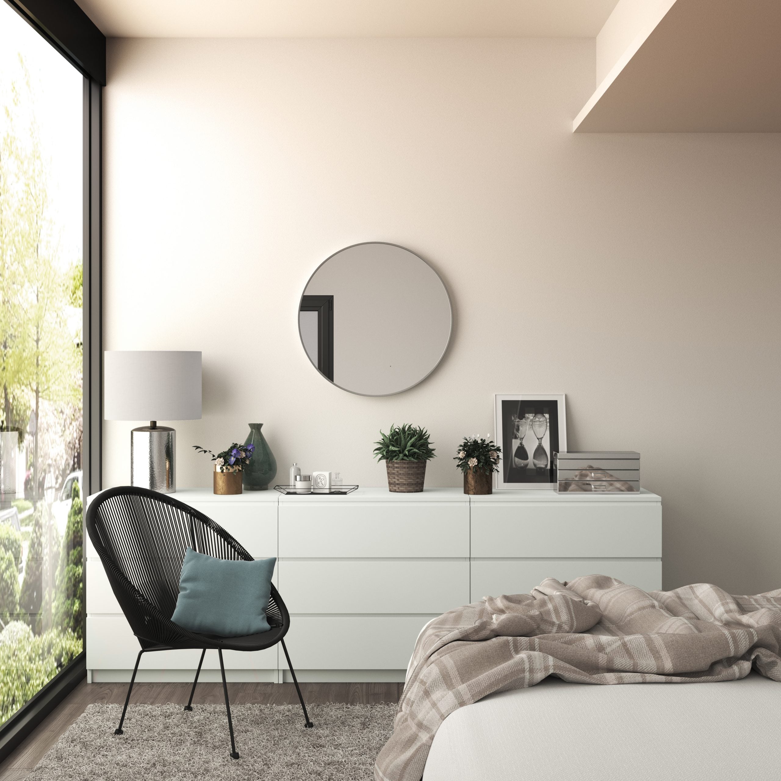 Round Framed Wall Mounted Bathroom Vanity Mirror(CRM）