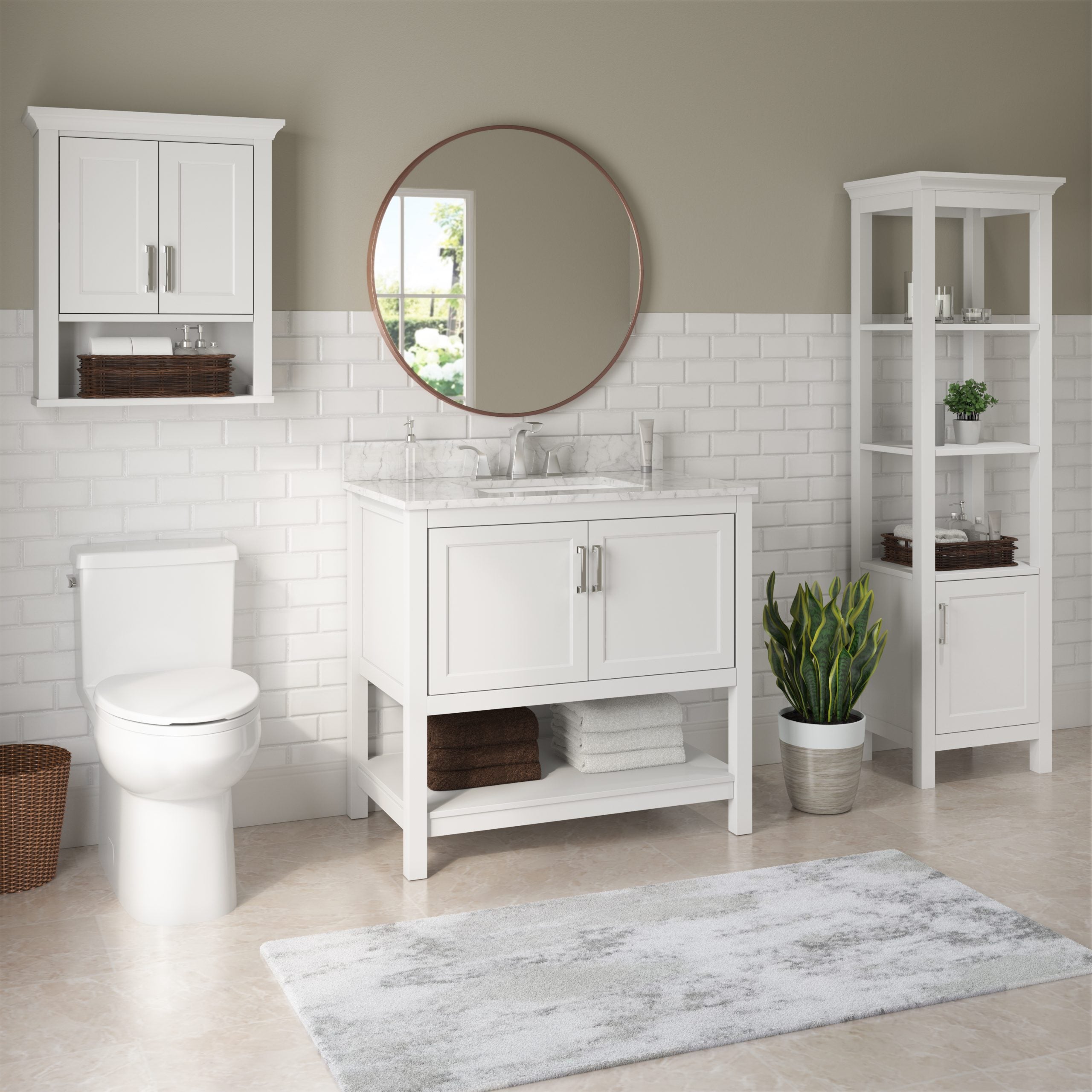 Round Framed Wall Mounted Bathroom Vanity Mirror(CRM）
