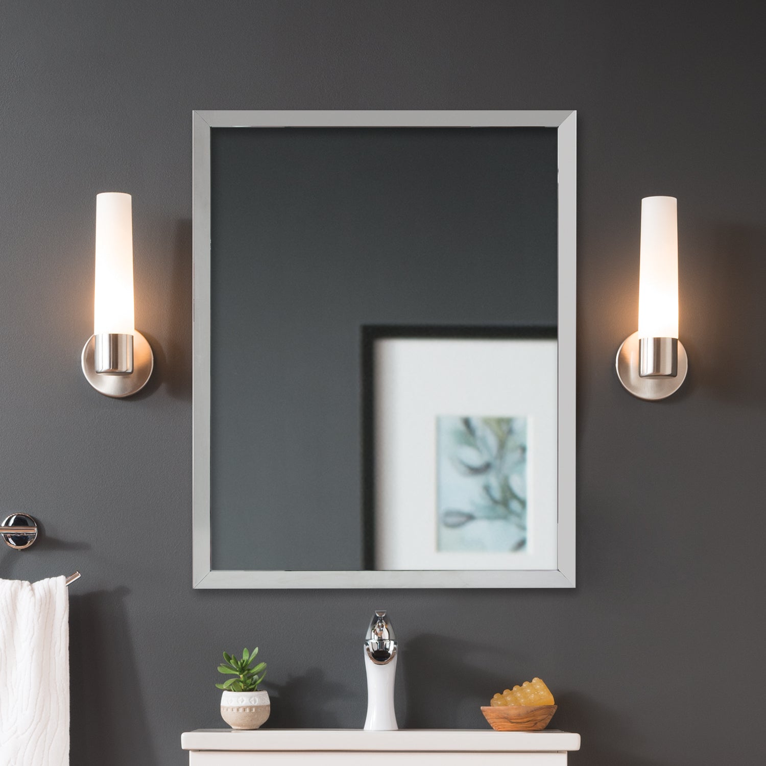Rectangular Aluminum Framed Wall Mounted Bathroom Mirror(CRM05)