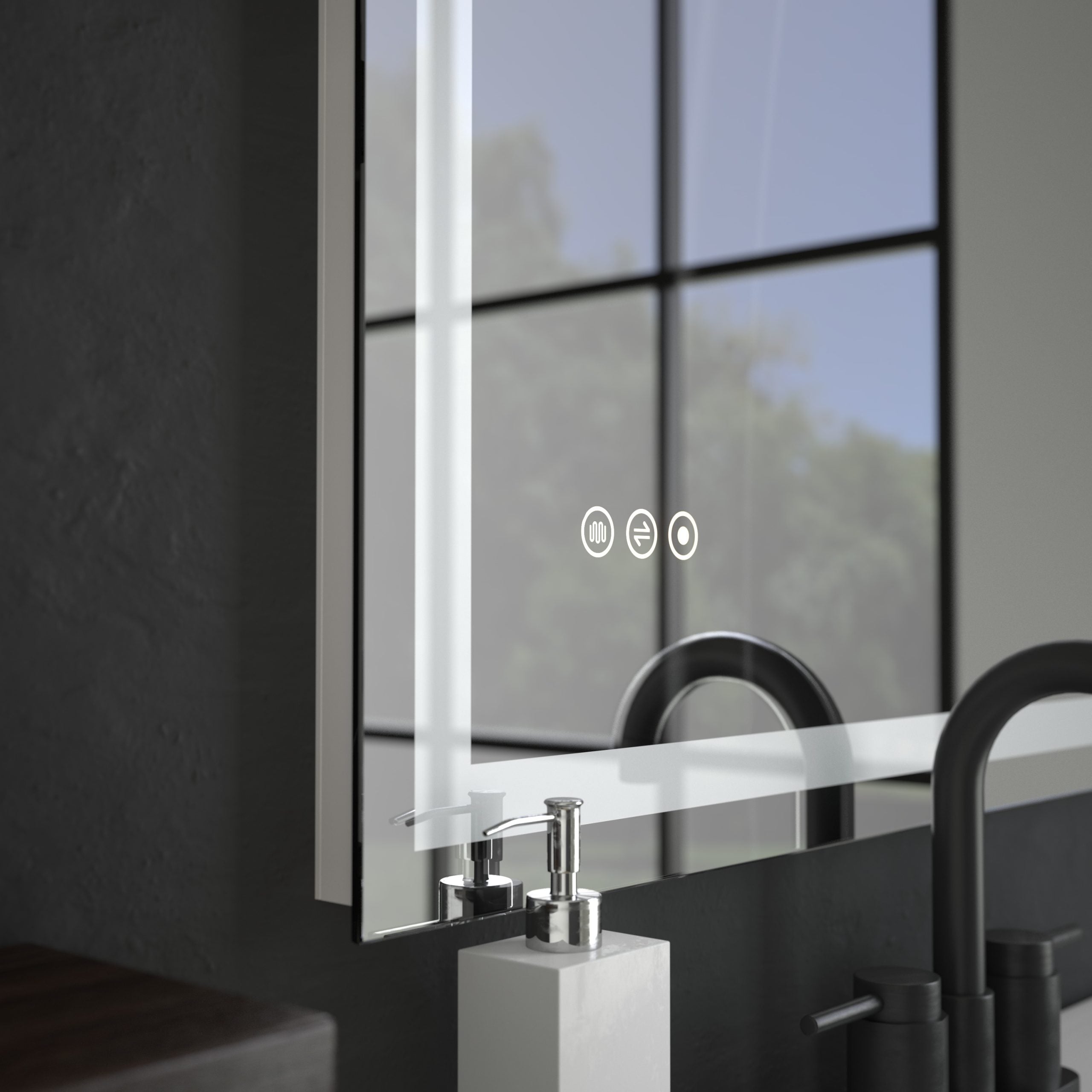 Rectangular Frameless Dimmable Anti-Fog Wall Mounted LED Bathroom Vanity Mirror