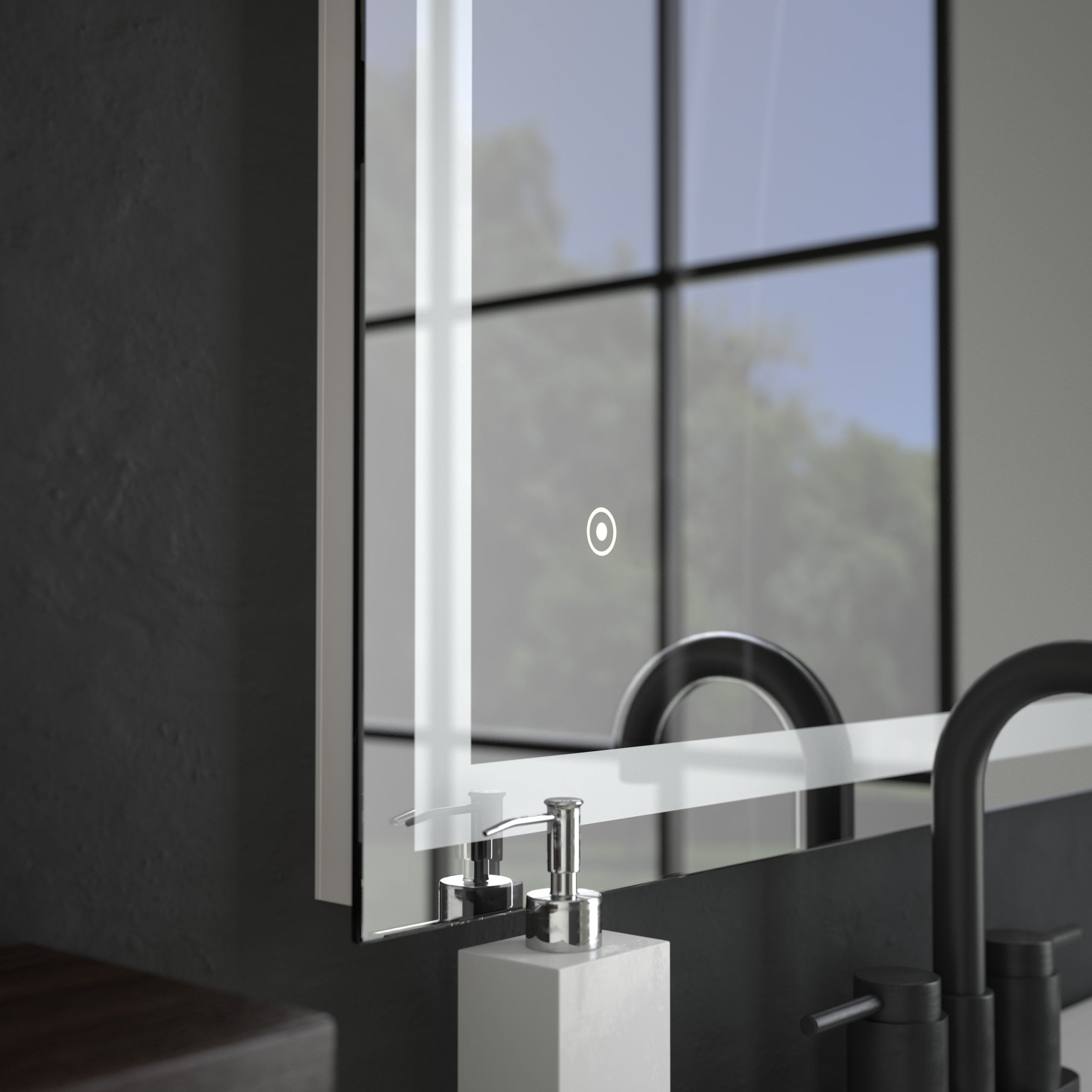 Rectangular Frameless Dimmable Anti-Fog Wall Mounted LED Bathroom Vanity Mirror