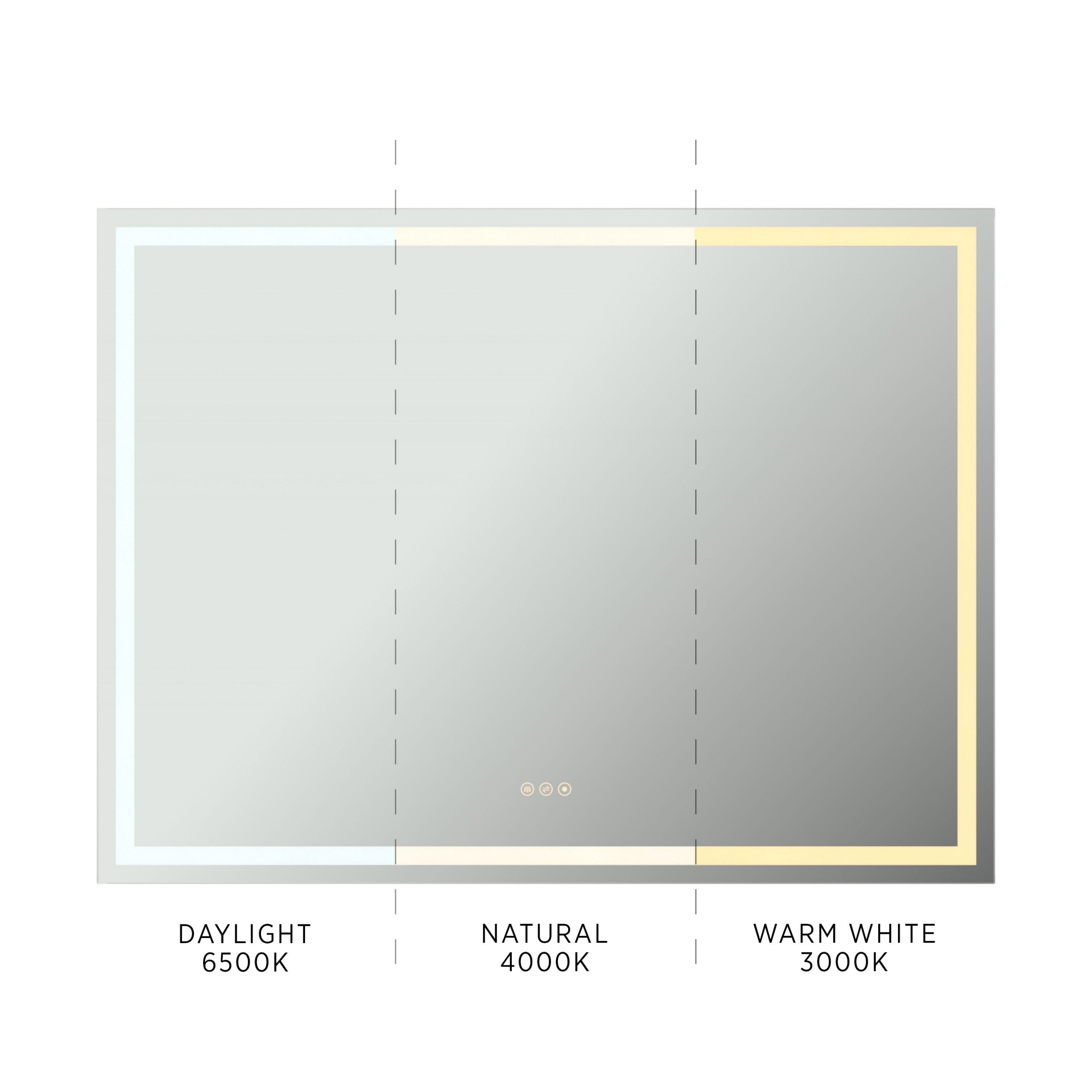 Rectangular Frameless Dimmable Anti-Fog Wall Mounted LED Bathroom Vanity Mirror(CRMBM08)