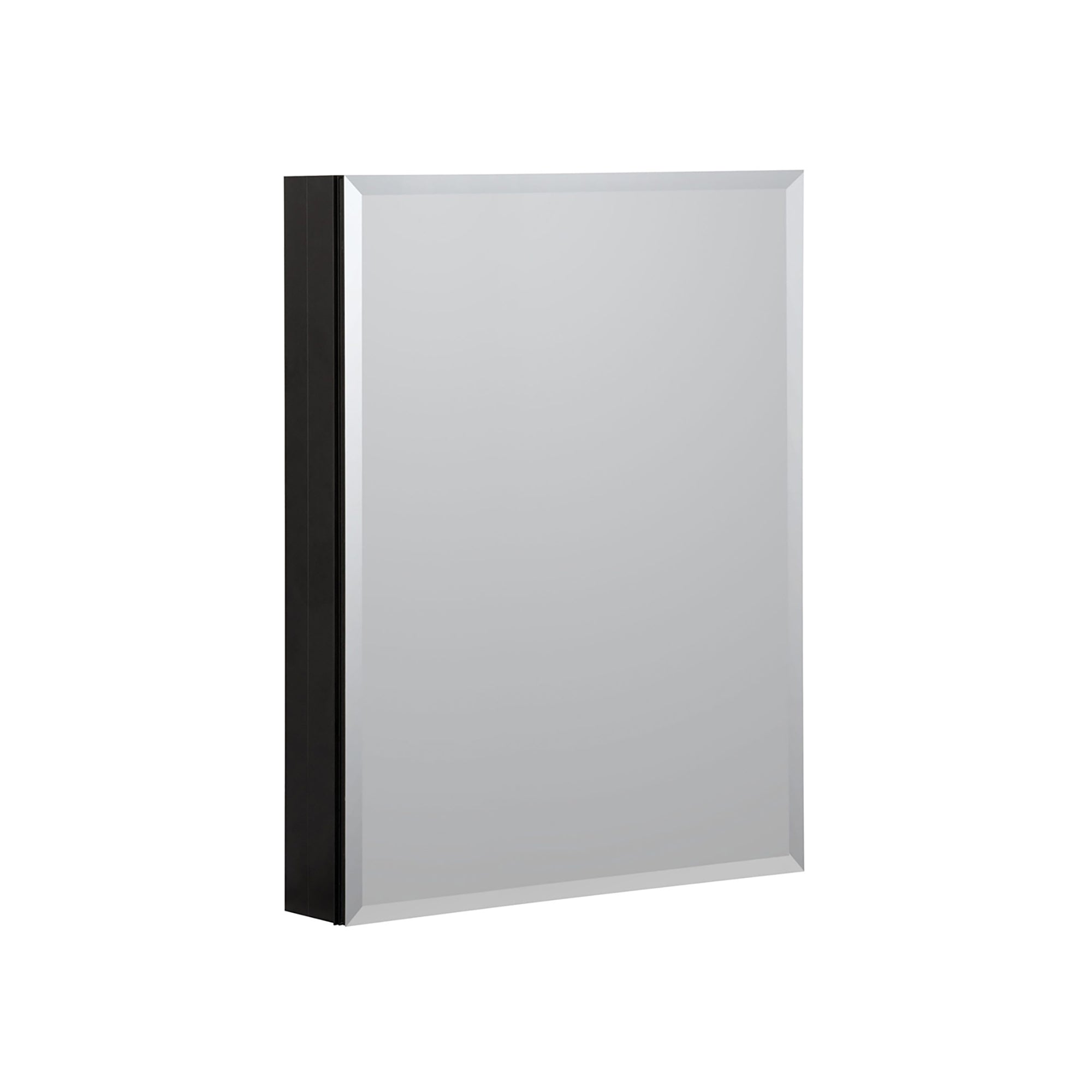 Surface Mount  Rectangular Aluminum Framed Medicine Cabinet with Mirror and Shelves