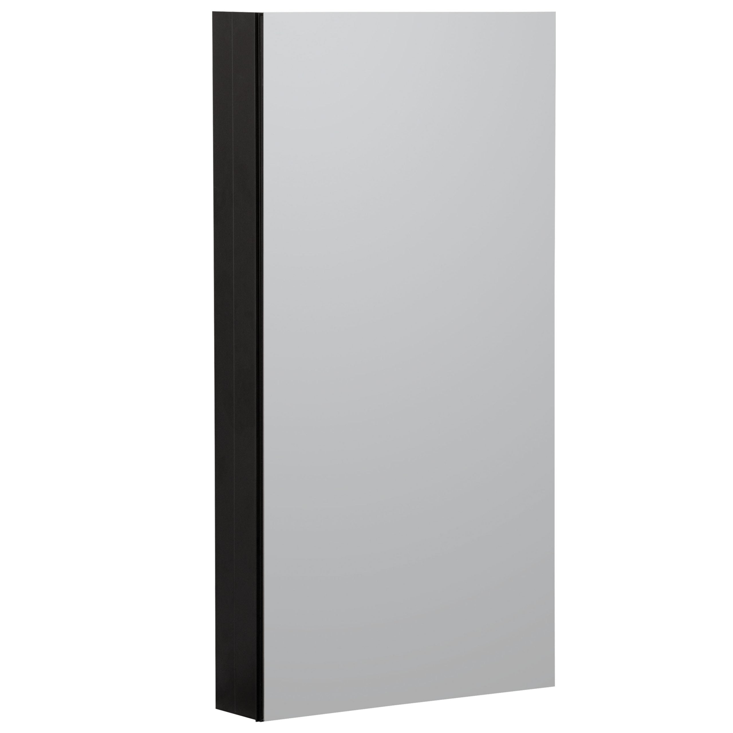 Surface Mount/Recessed Rectangular Aluminum Framed Medicine Cabinet with Mirror and Shelves
