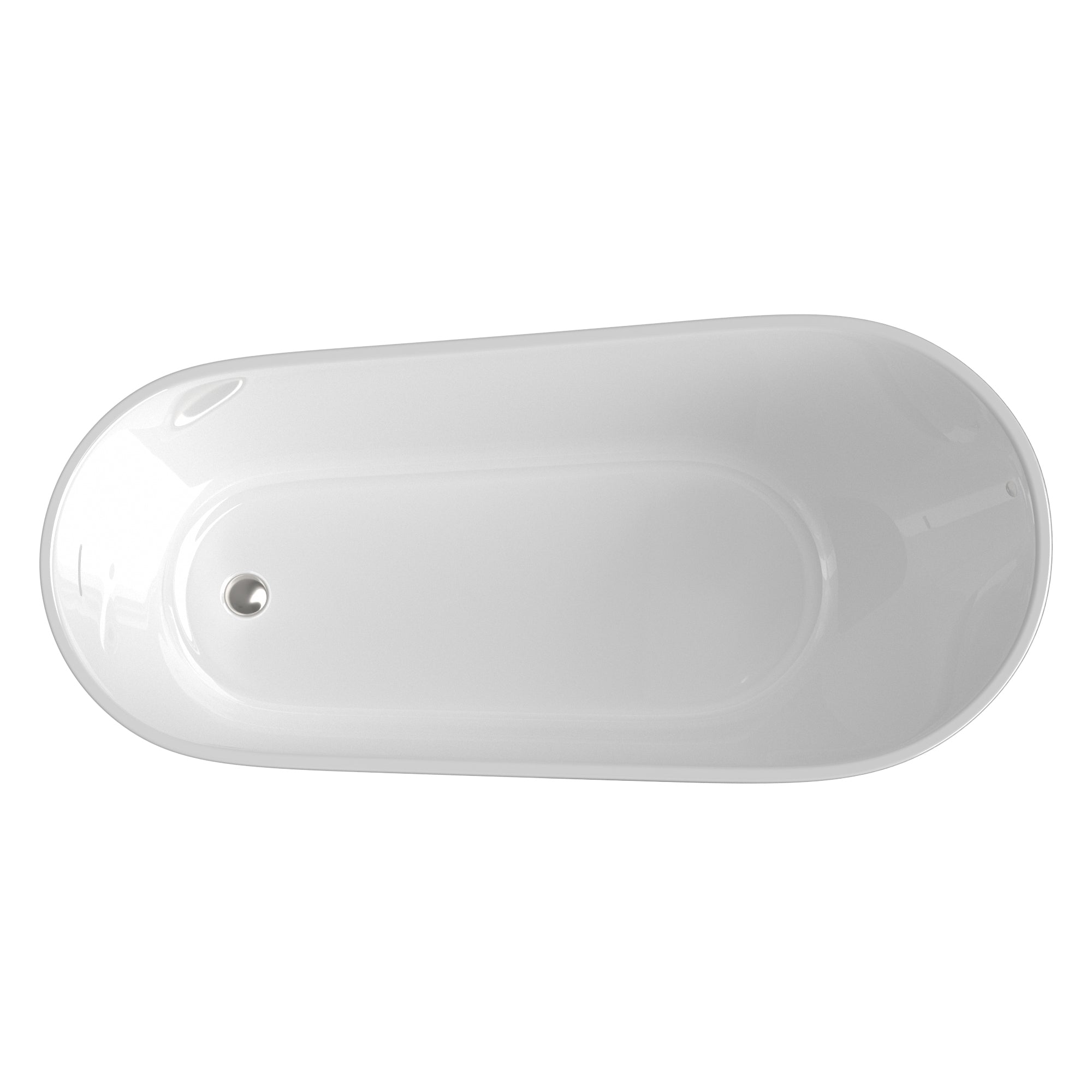 54 Inch Acrylic Freestanding Soaking Bathtub with Overflow