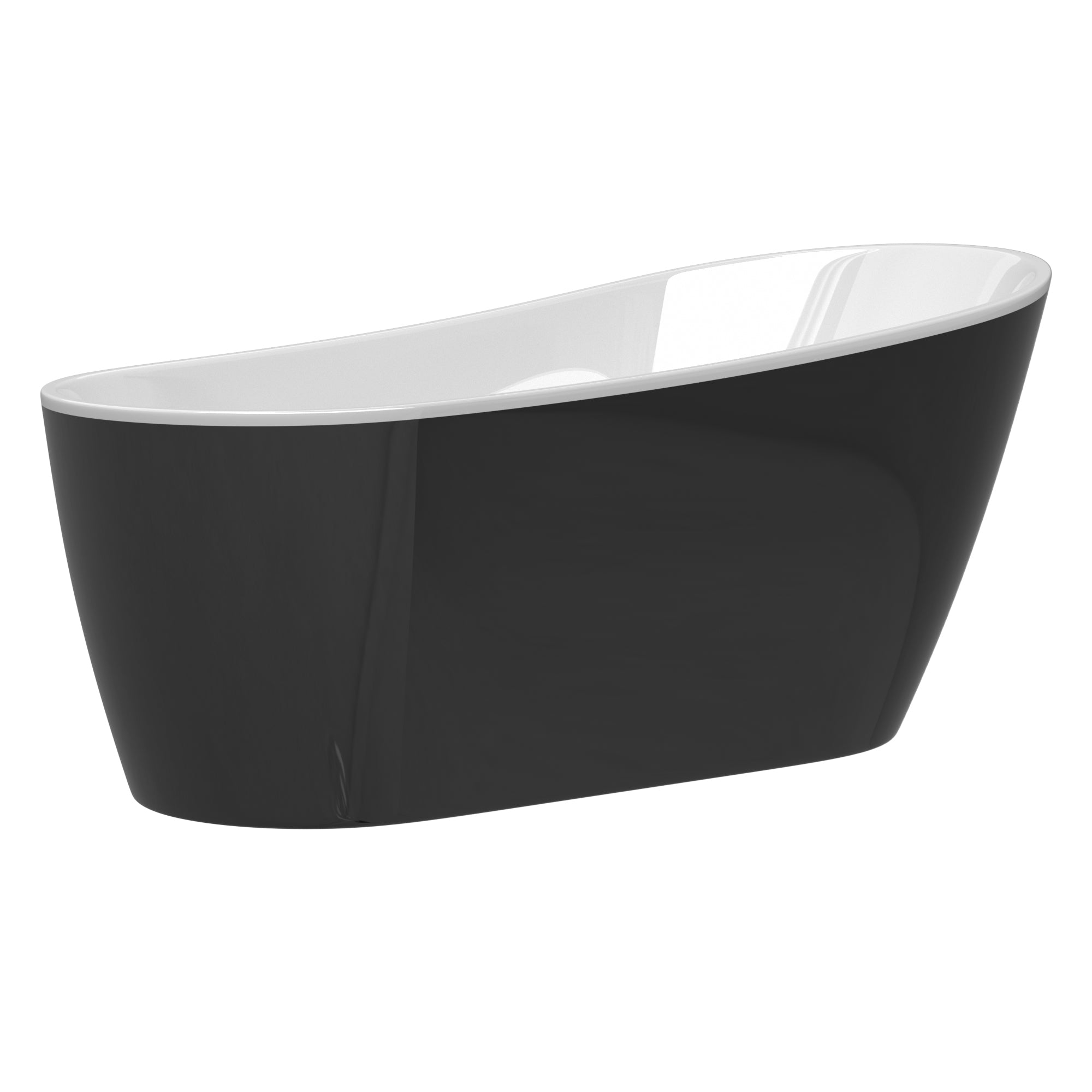 54 Inch Acrylic Freestanding Soaking Bathtub with Overflow