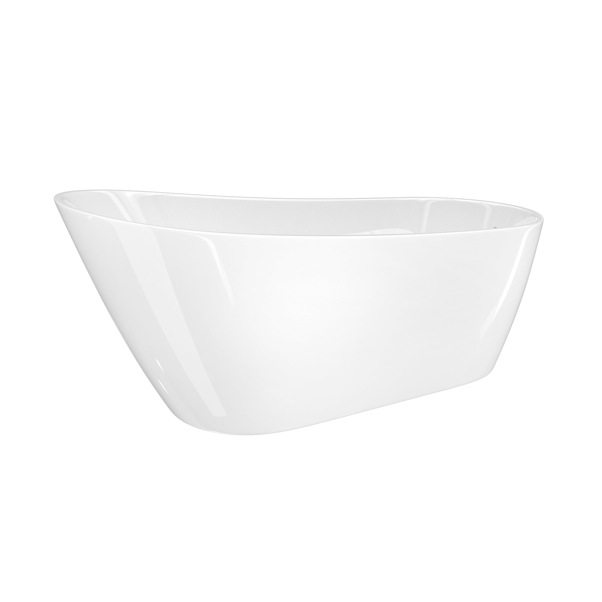 54 Inch Acrylic Freestanding Soaking Bathtub with Overflow