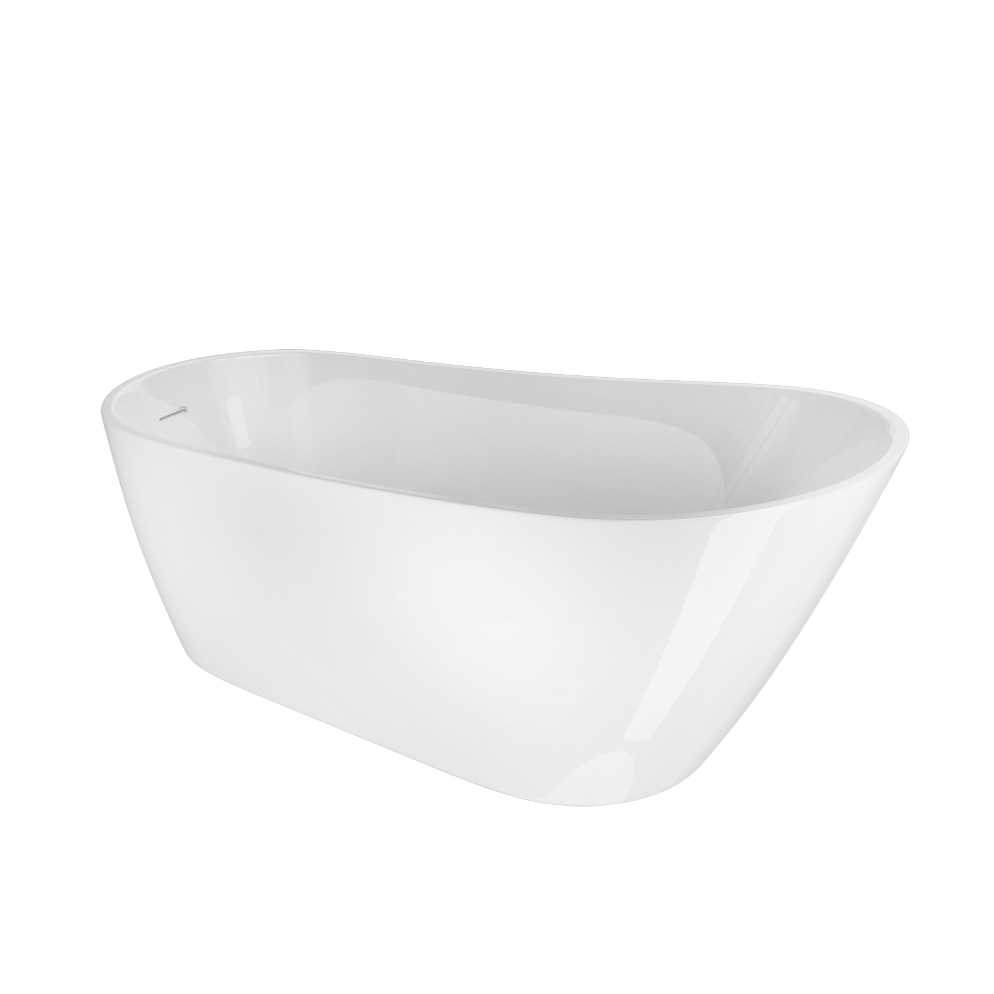 54 Inch Acrylic Freestanding Soaking Bathtub with Overflow