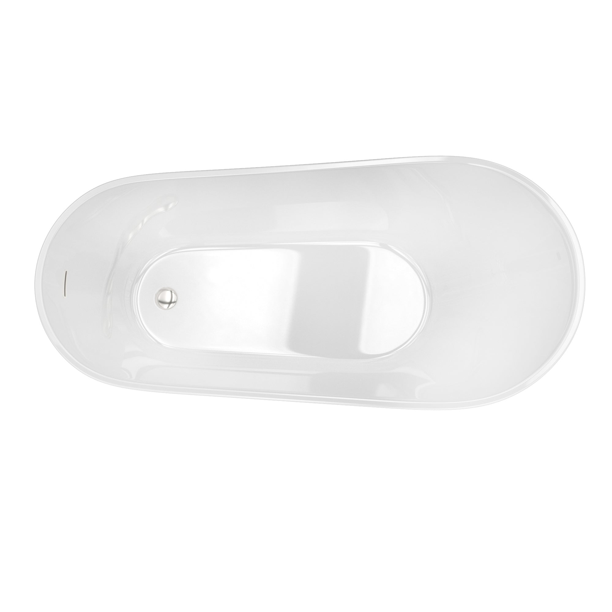 54 Inch Acrylic Freestanding Soaking Bathtub with Overflow
