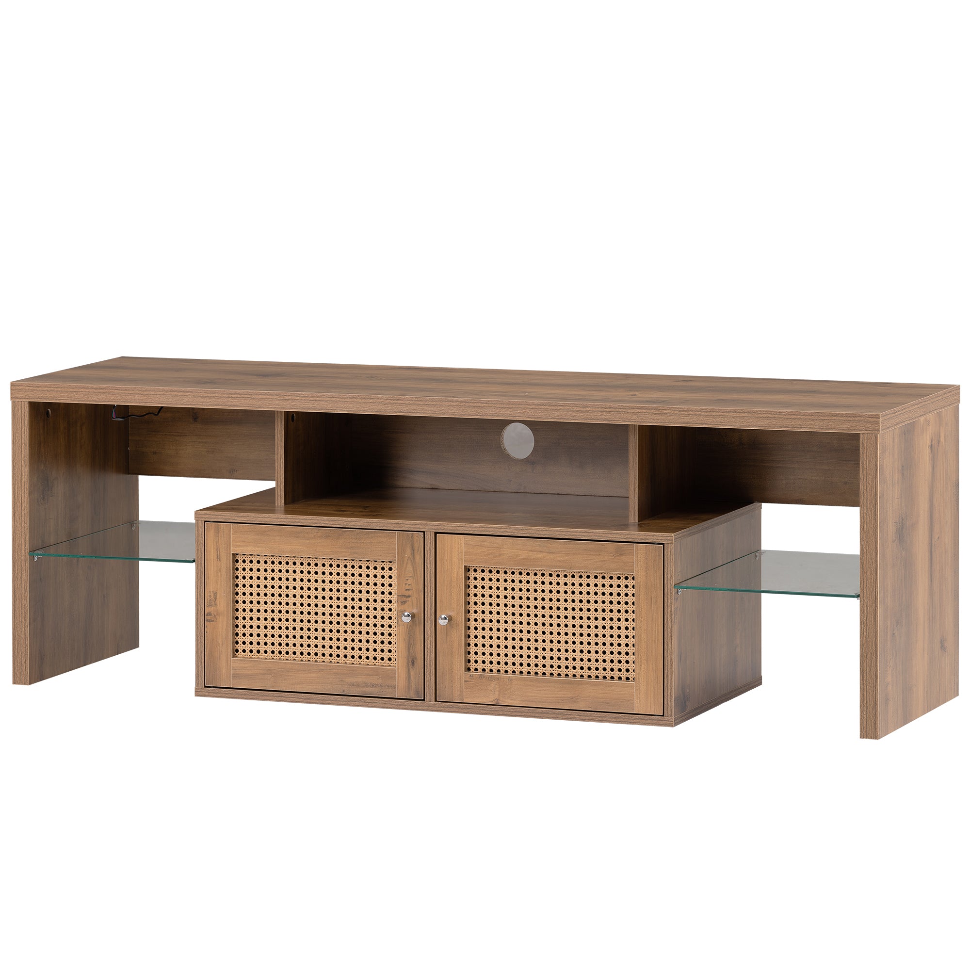 52 in.W TV Stand in Yellow with Removable Door and Shelf