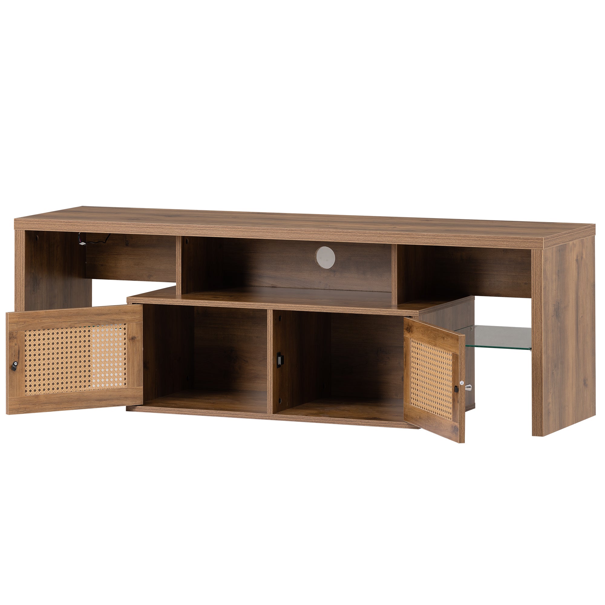 52 in.W TV Stand in Yellow with Removable Door and Shelf