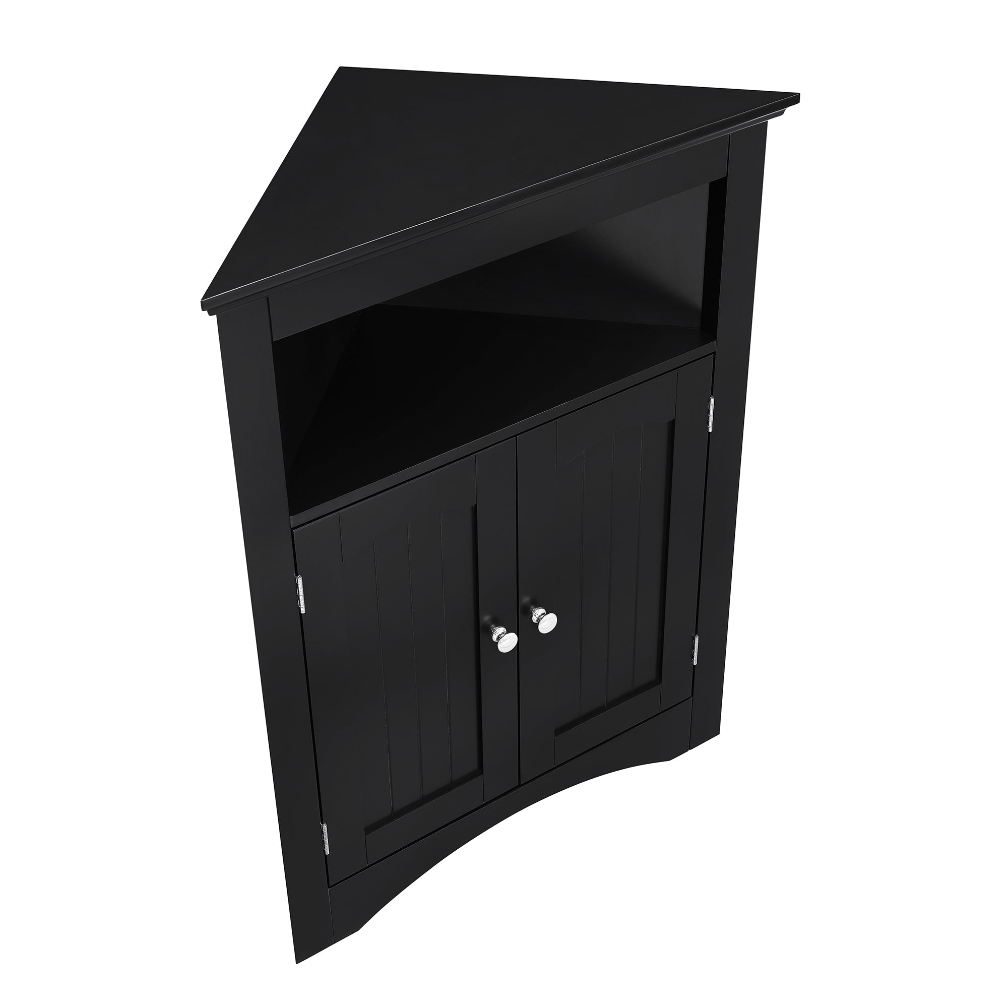32 Inch MDF 2-door Bathroom Corner Cabinet with Shelves