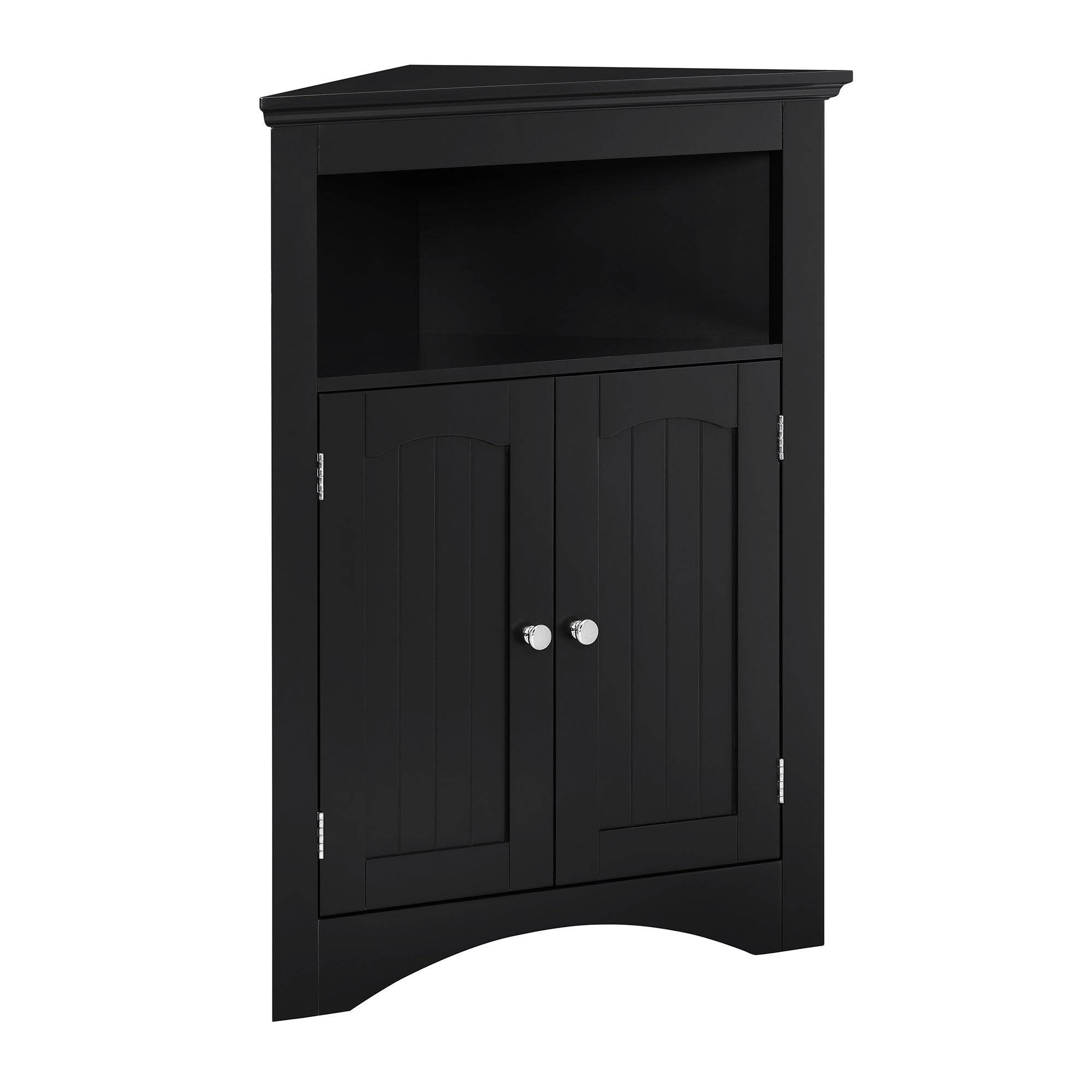 32 Inch MDF 2-door Bathroom Corner Cabinet with Shelves