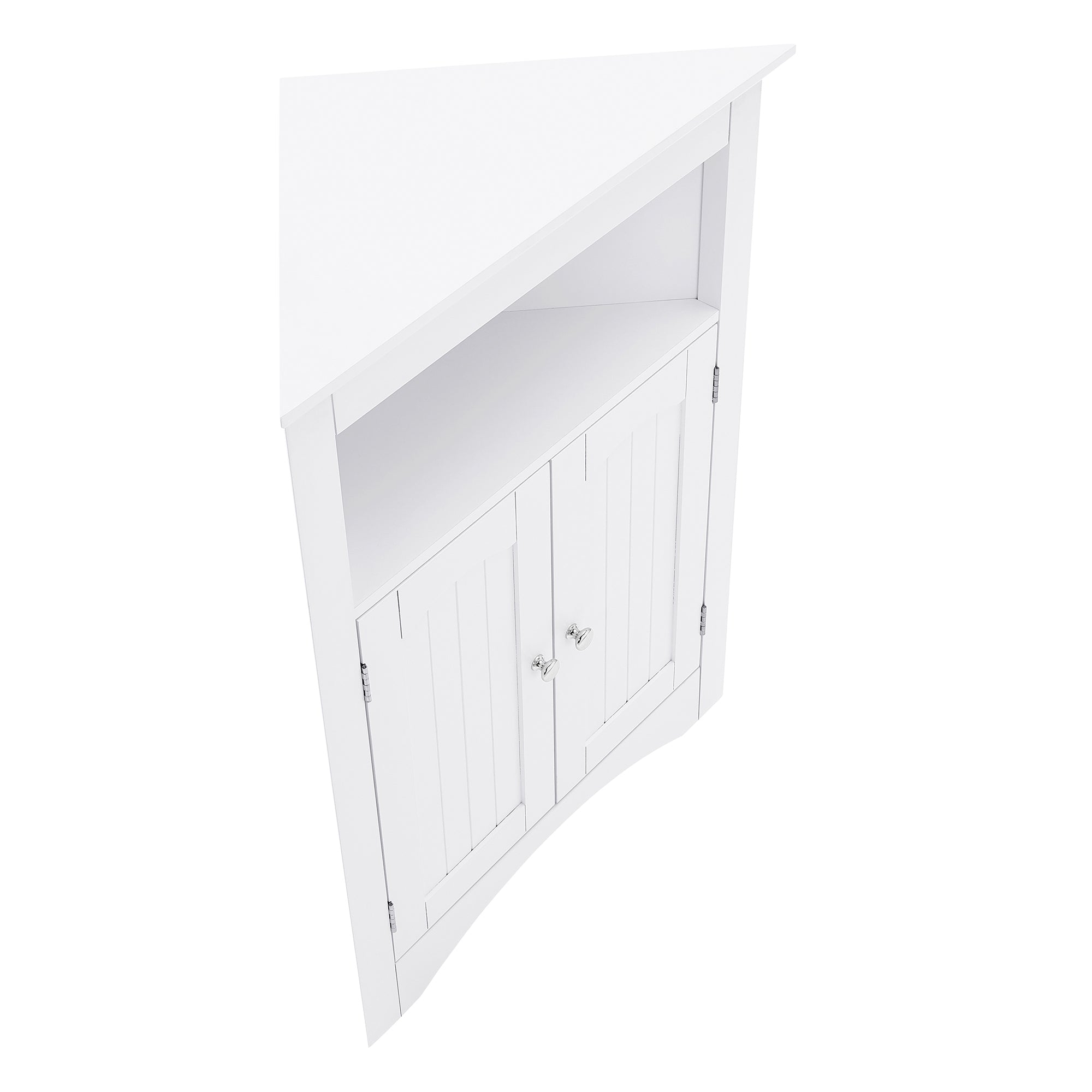 32 Inch MDF 2-door Bathroom Corner Cabinet with Shelves