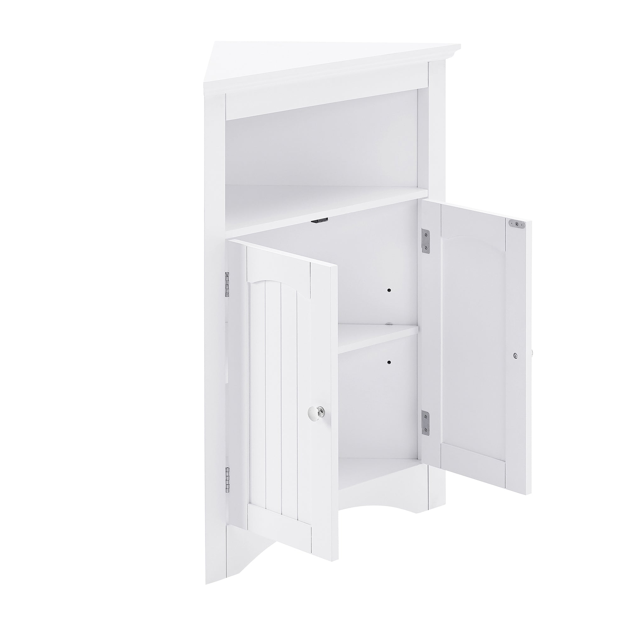 32 Inch MDF 2-door Bathroom Corner Cabinet with Shelves