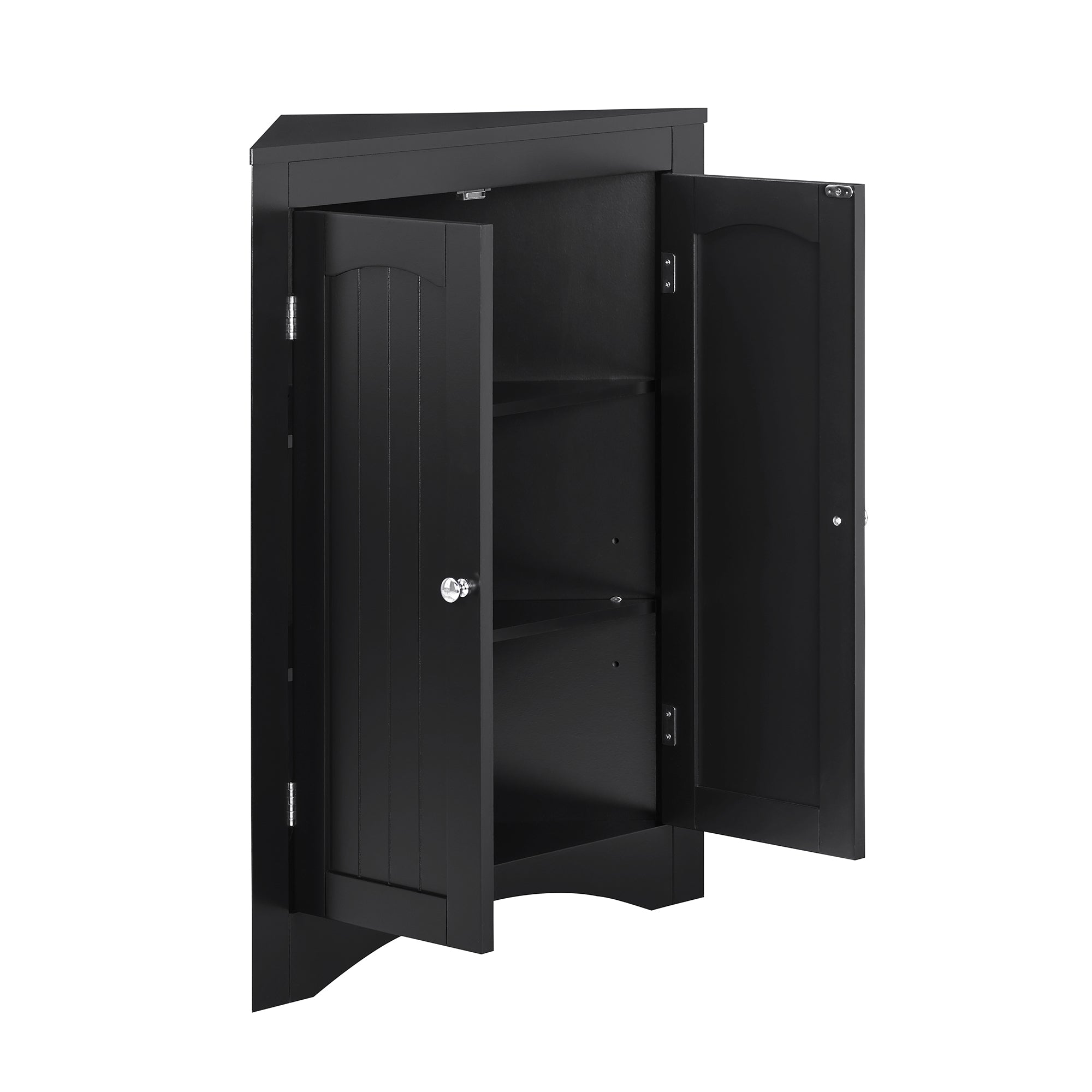 32 Inch MDF 2-door Bathroom Corner Cabinet with Shelves