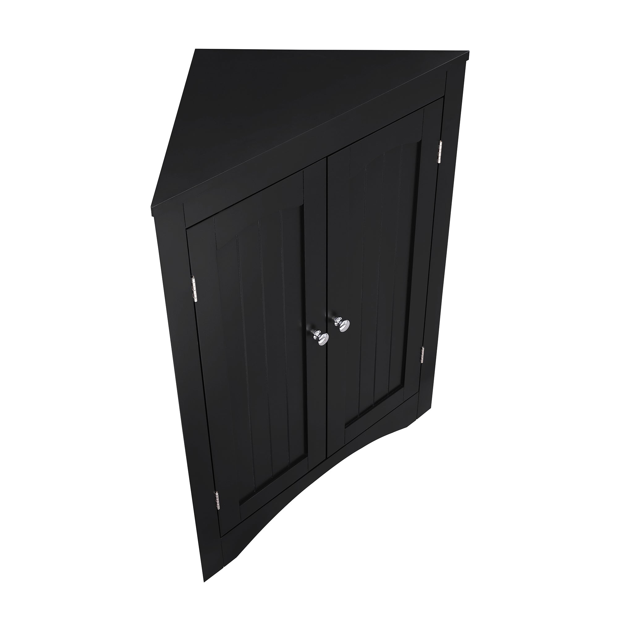 32 Inch MDF 2-door Bathroom Corner Cabinet with Shelves
