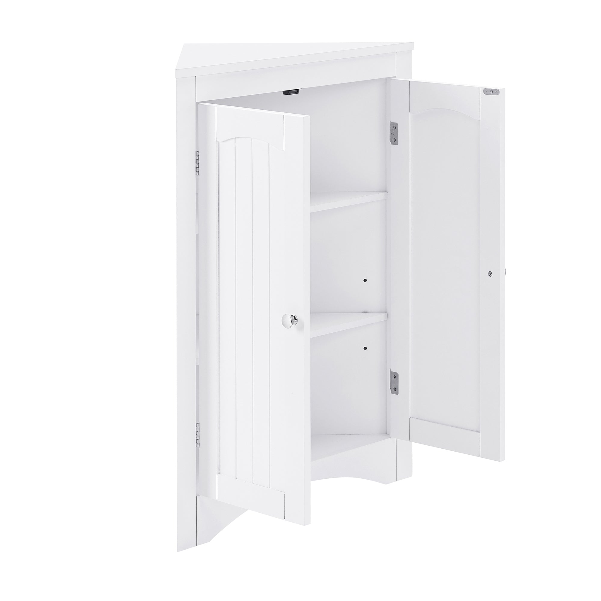 32 Inch MDF 2-door Bathroom Corner Cabinet with Shelves