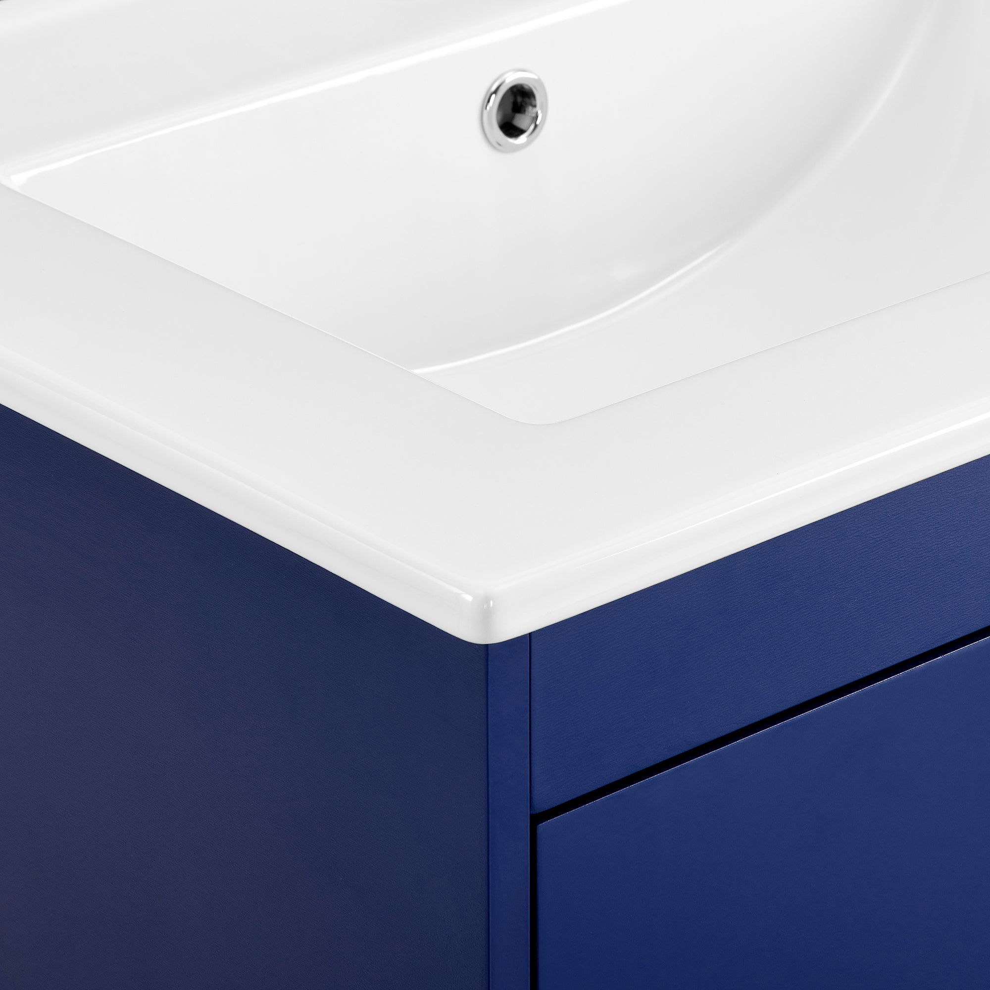 24 in. W x 19 in. H MDF Floating Bathroom Vanity with Integrated Ceramic Sink and Doors