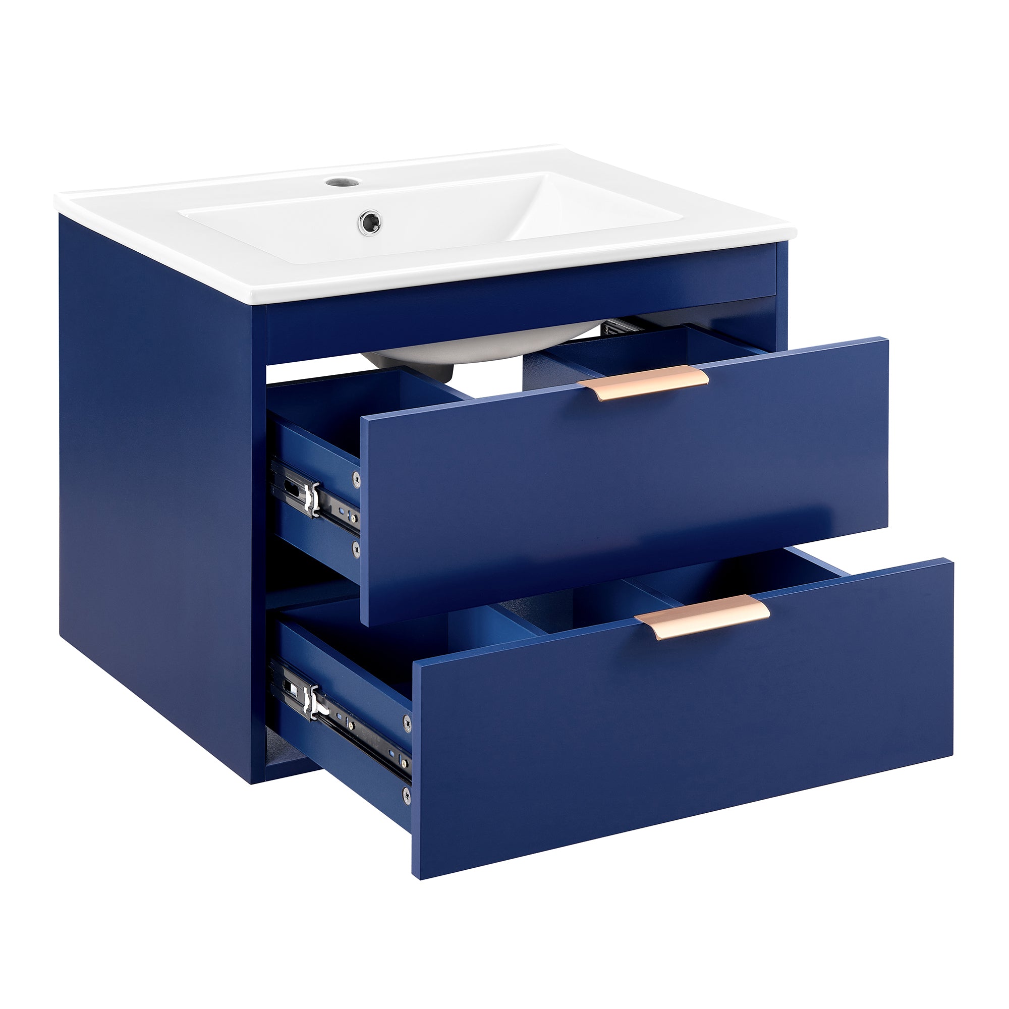24 in. W x 19 in. H MDF Floating Bathroom Vanity with Integrated Ceramic Sink and Doors