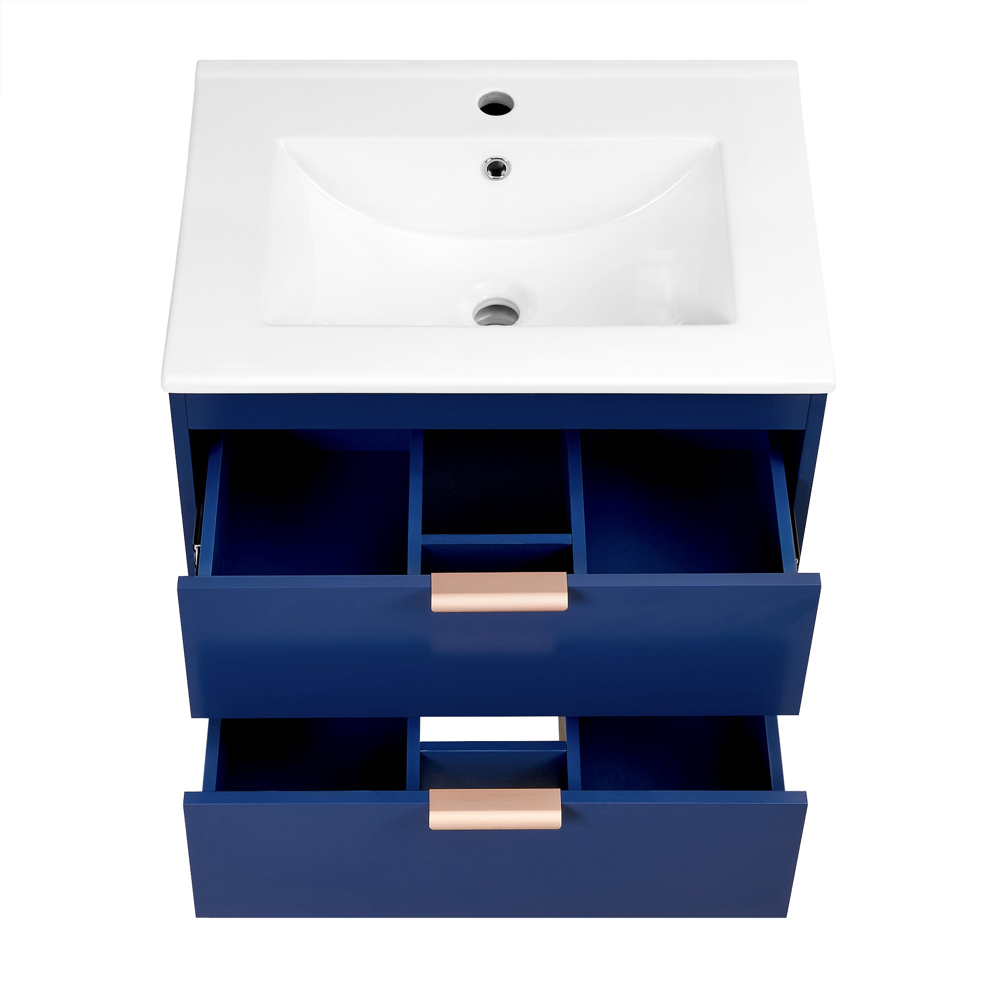 24 in. W x 19 in. H MDF Floating Bathroom Vanity with Integrated Ceramic Sink and Doors