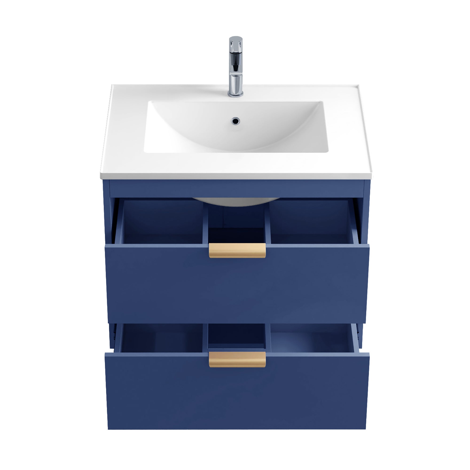 24 in. W x 19 in. H MDF Floating Bathroom Vanity with Integrated Ceramic Sink and Doors