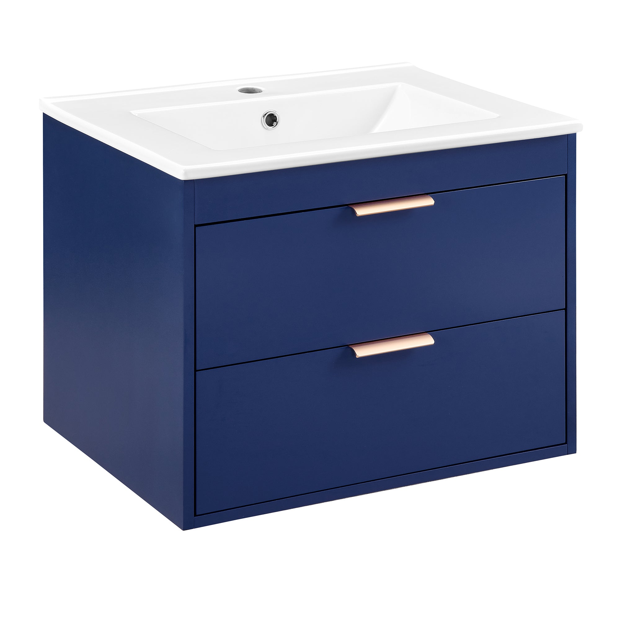 24 in. W x 19 in. H MDF Floating Bathroom Vanity with Integrated Ceramic Sink and Doors