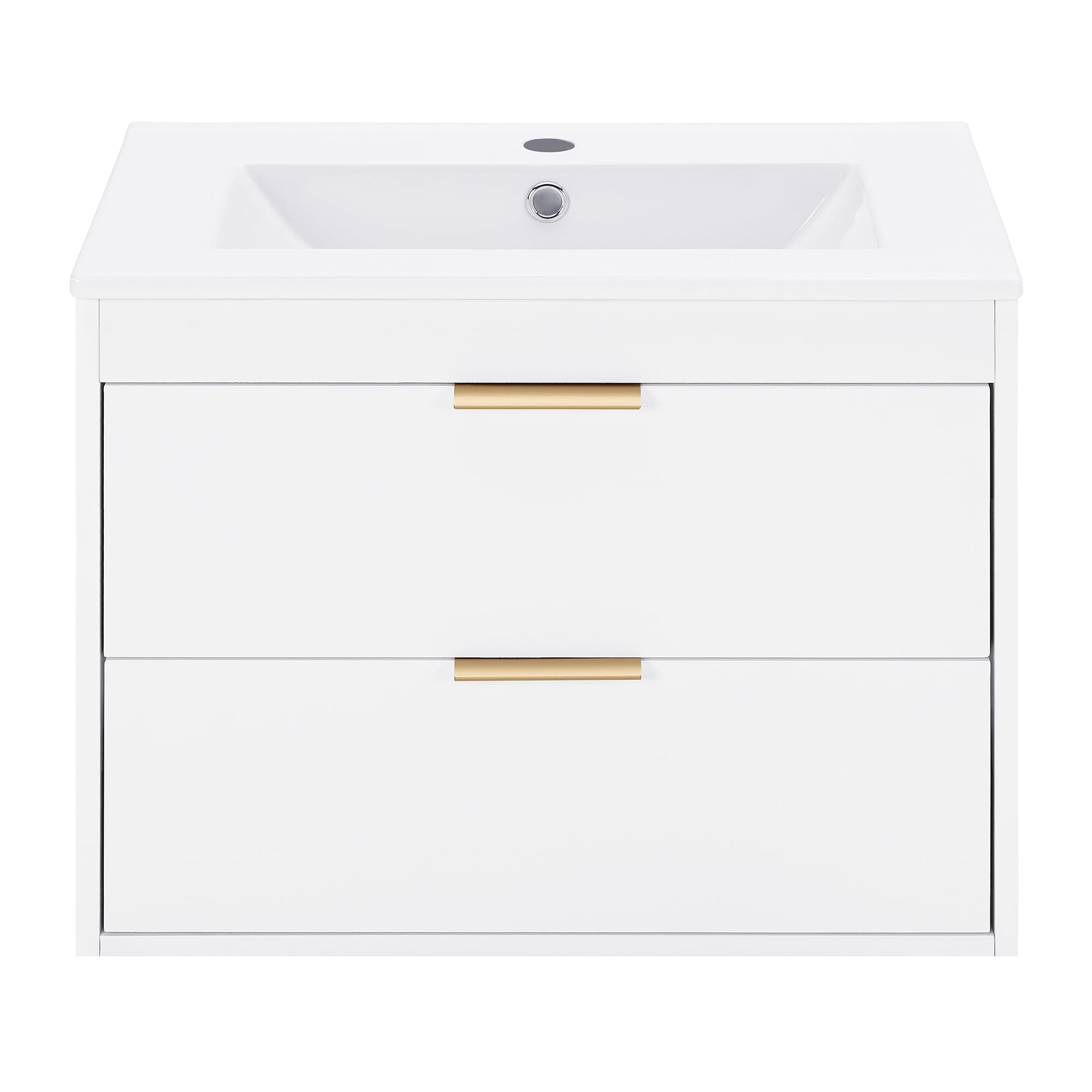 24 in. W x 19 in. H MDF Floating Bathroom Vanity with Integrated Ceramic Sink and Doors