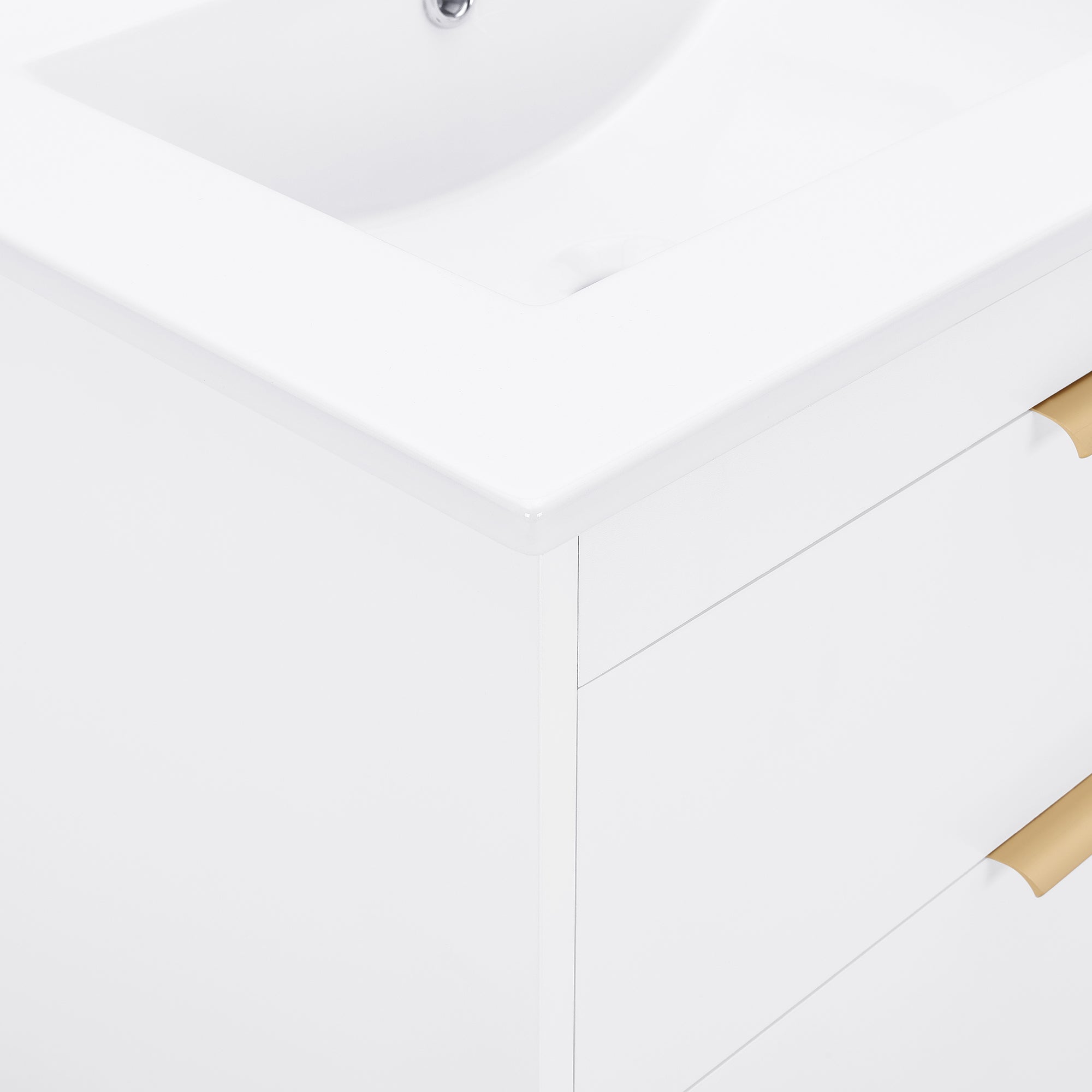 24 in. W x 19 in. H MDF Floating Bathroom Vanity with Integrated Ceramic Sink and Doors