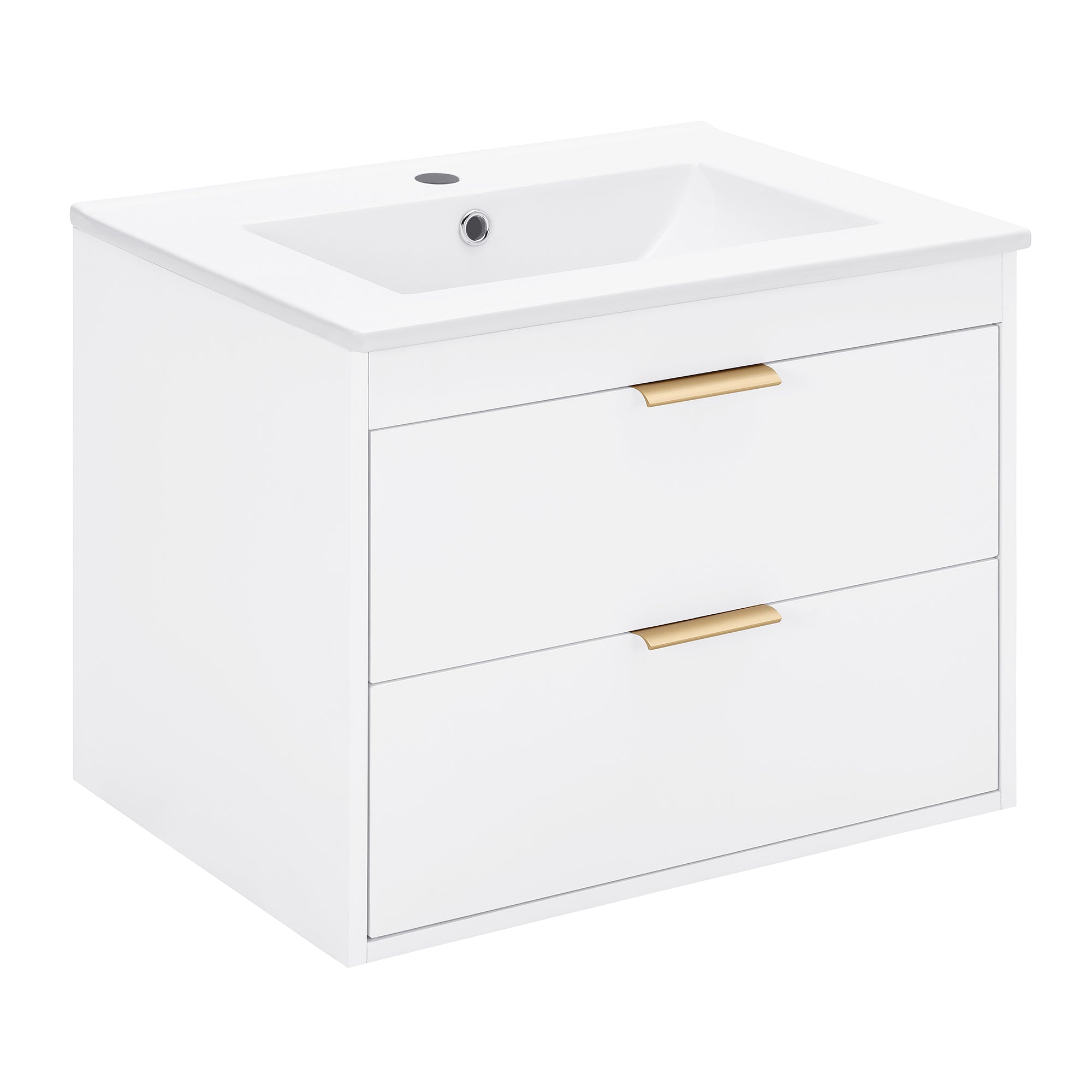 24 in. W x 19 in. H MDF Floating Bathroom Vanity with Integrated Ceramic Sink and Doors