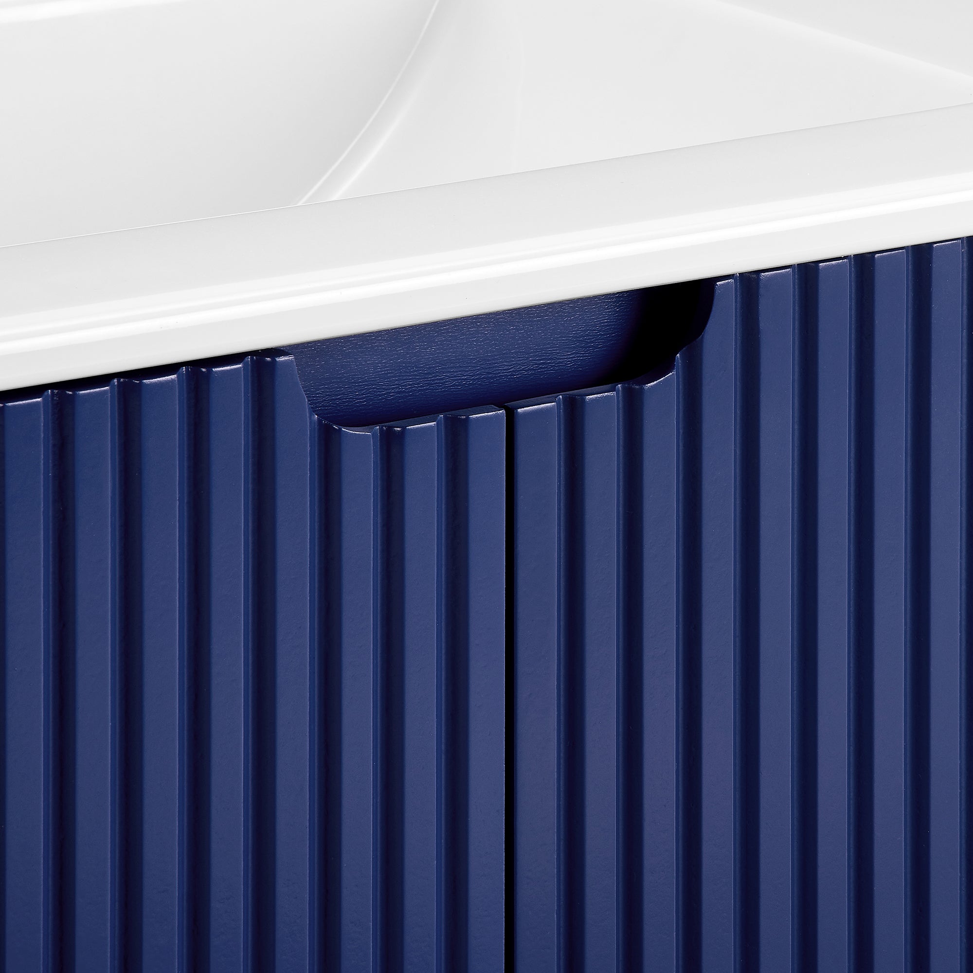 24 Inches MDF Floating Bathroom Vanity with Integrated Ceramic Sink and Doors