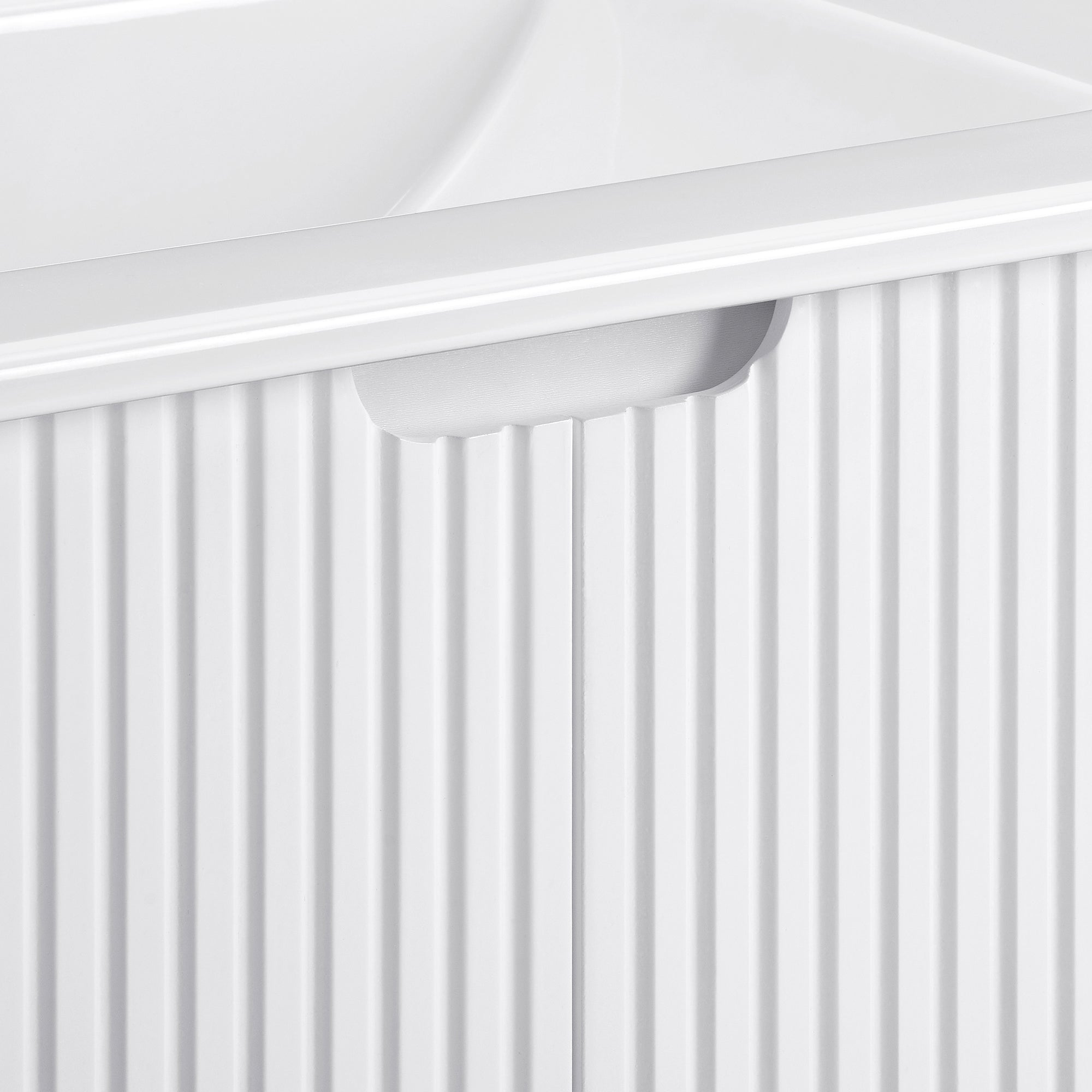 24 Inches MDF Floating Bathroom Vanity with Integrated Ceramic Sink and Doors