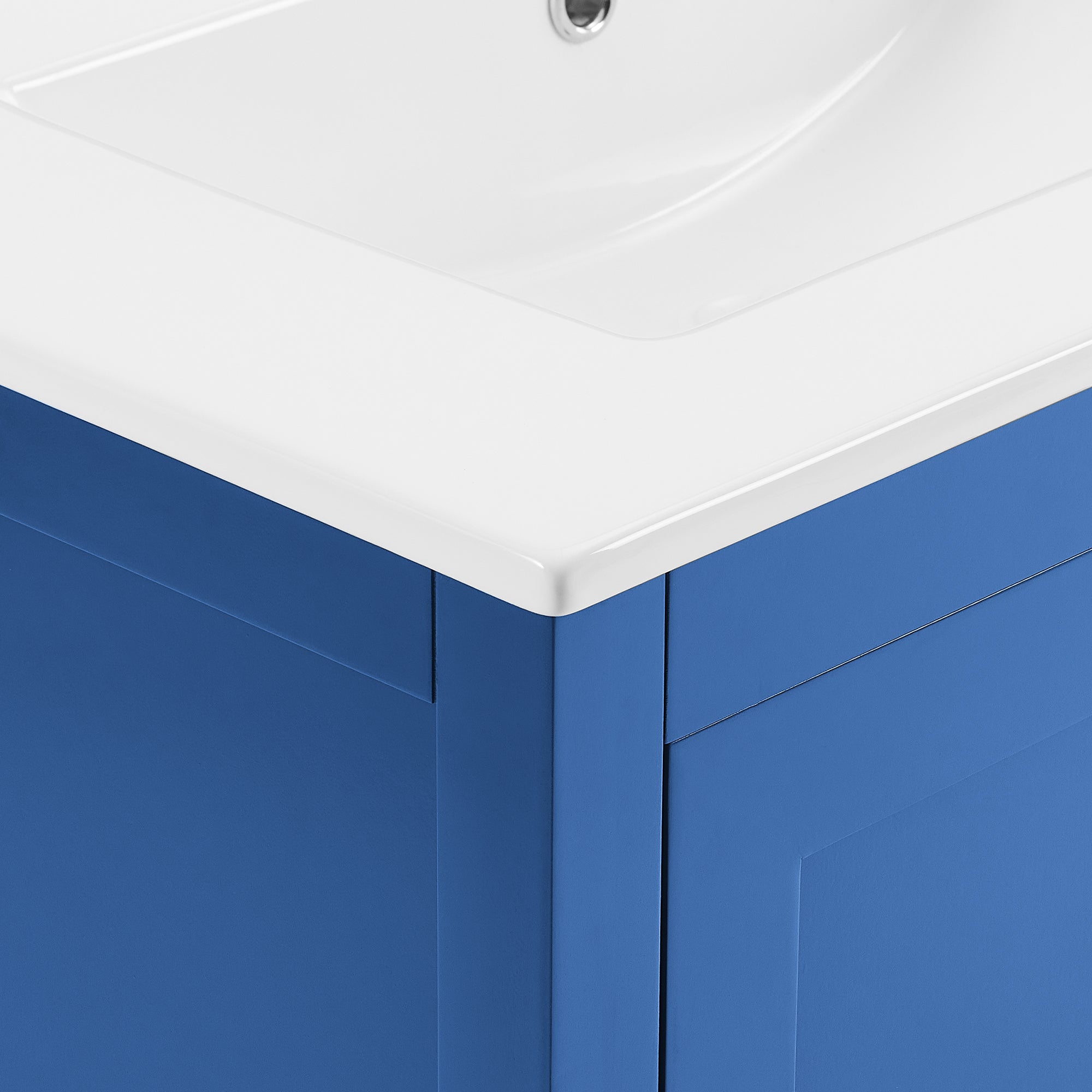 36 Inches MDF Freestanding Bathroom Vanity with Integrated Ceramic Sink and Doors