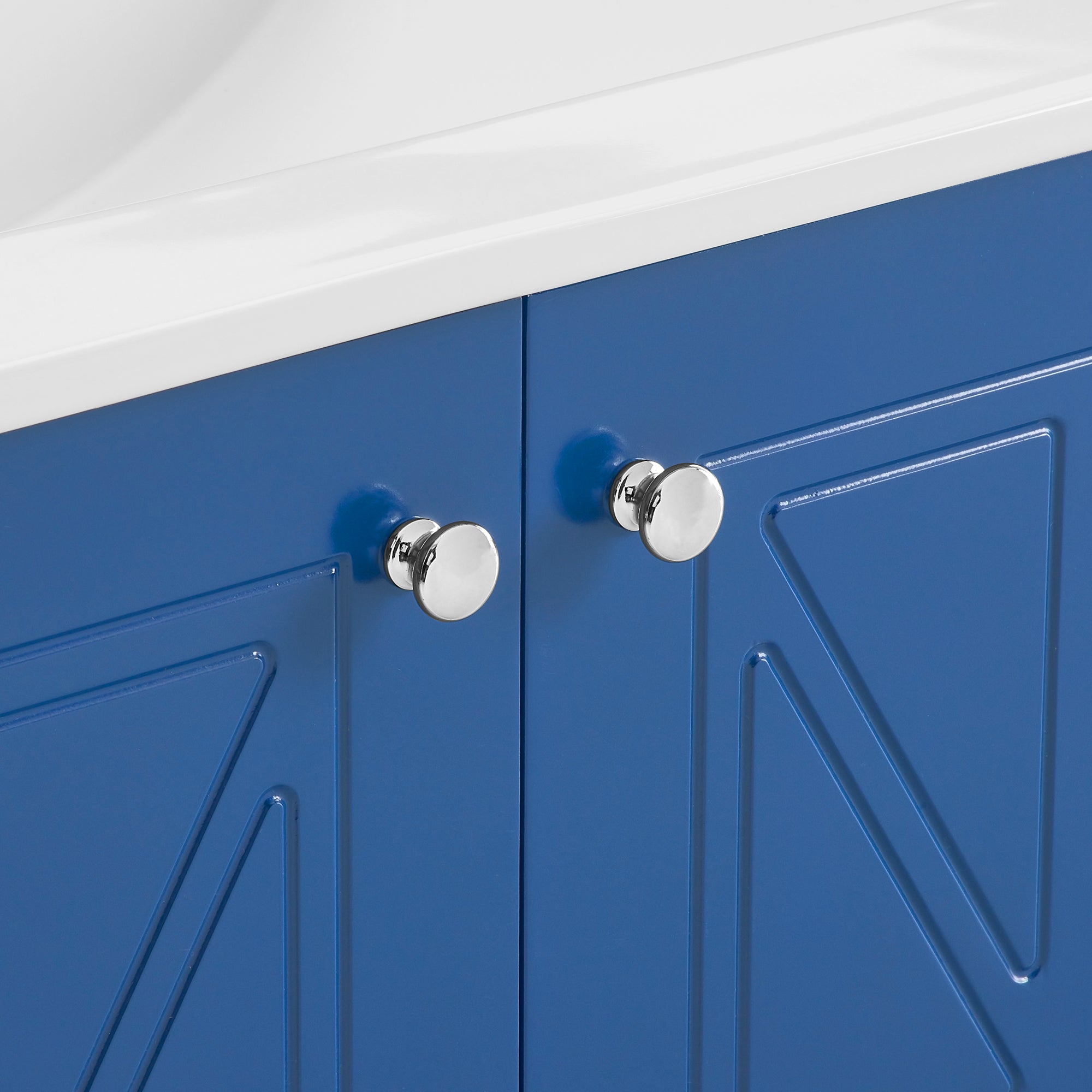 30 Inches MDF Freestanding Bathroom Vanity with Integrated Ceramic Sink and Doors