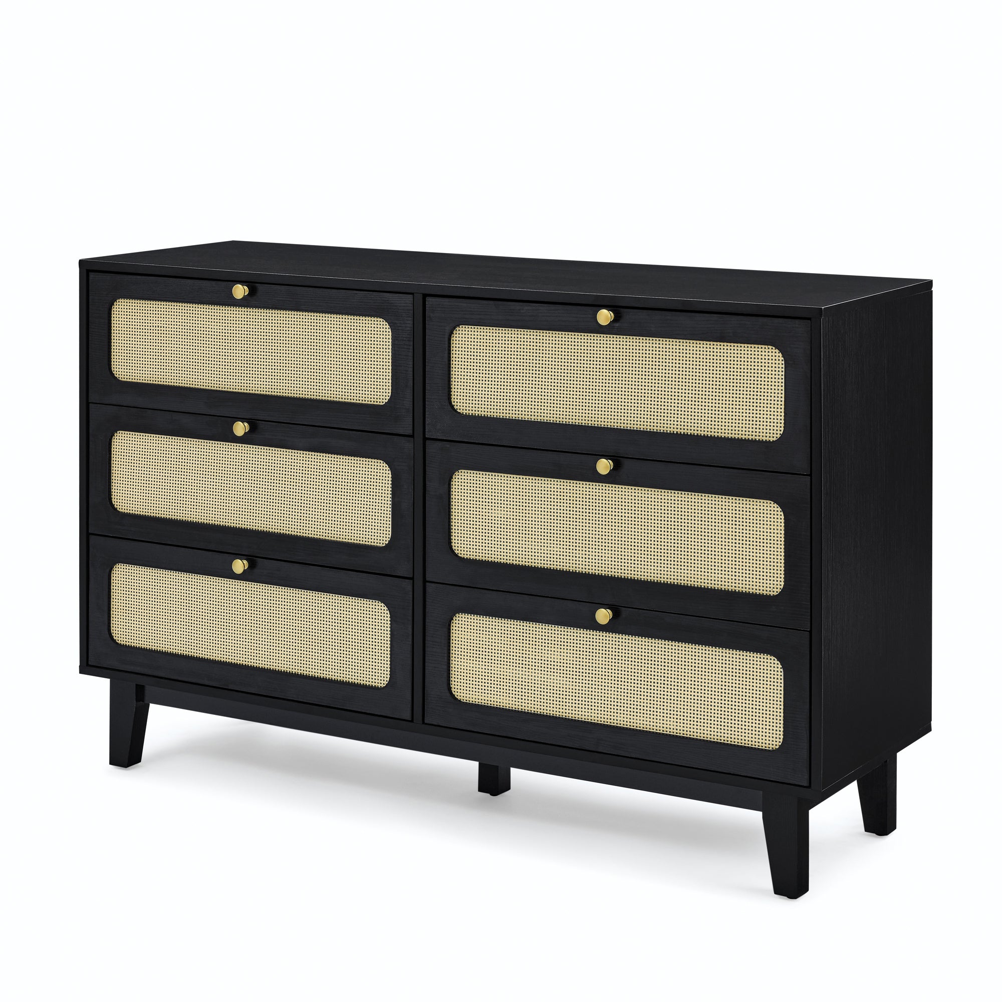 52 Inches 6-Drawer MDF Double Dresser