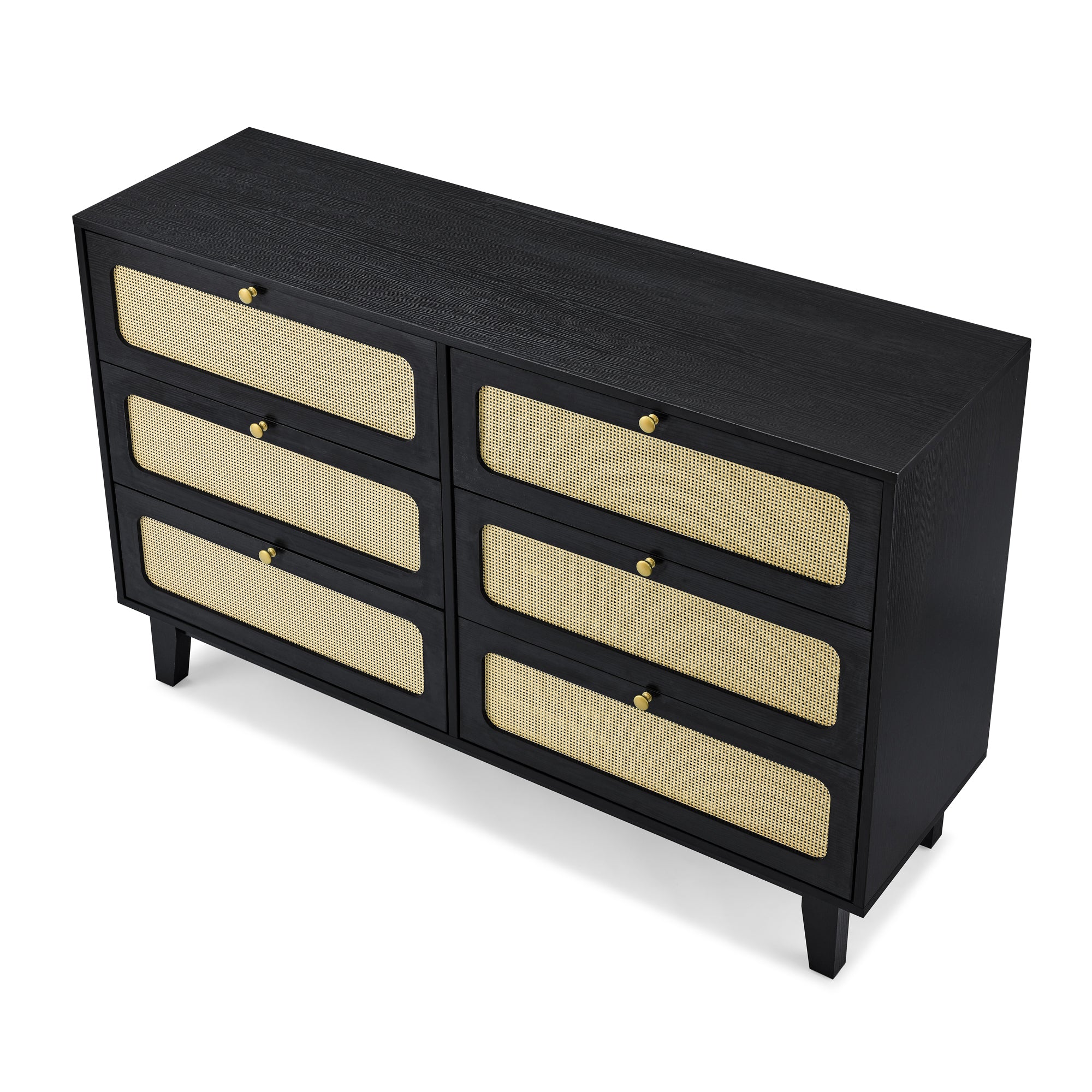 52 Inches 6-Drawer MDF Double Dresser
