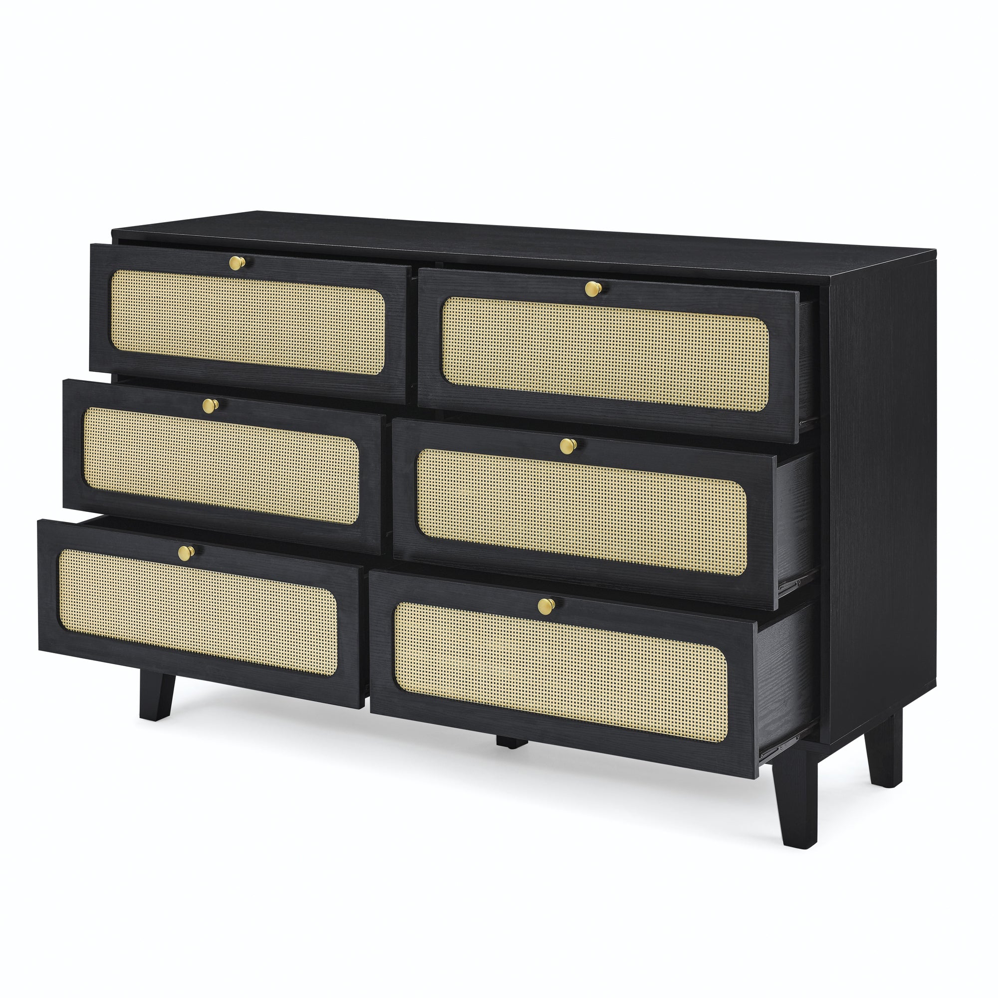 52 Inches 6-Drawer MDF Double Dresser