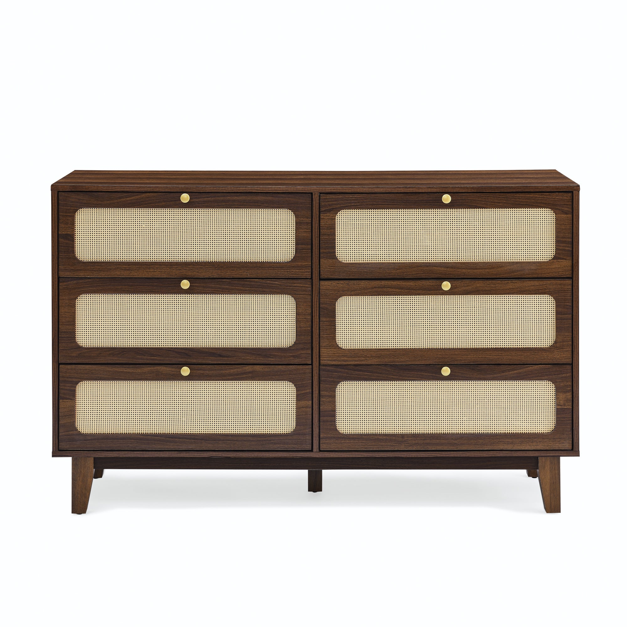 52 Inches 6-Drawer MDF Double Dresser