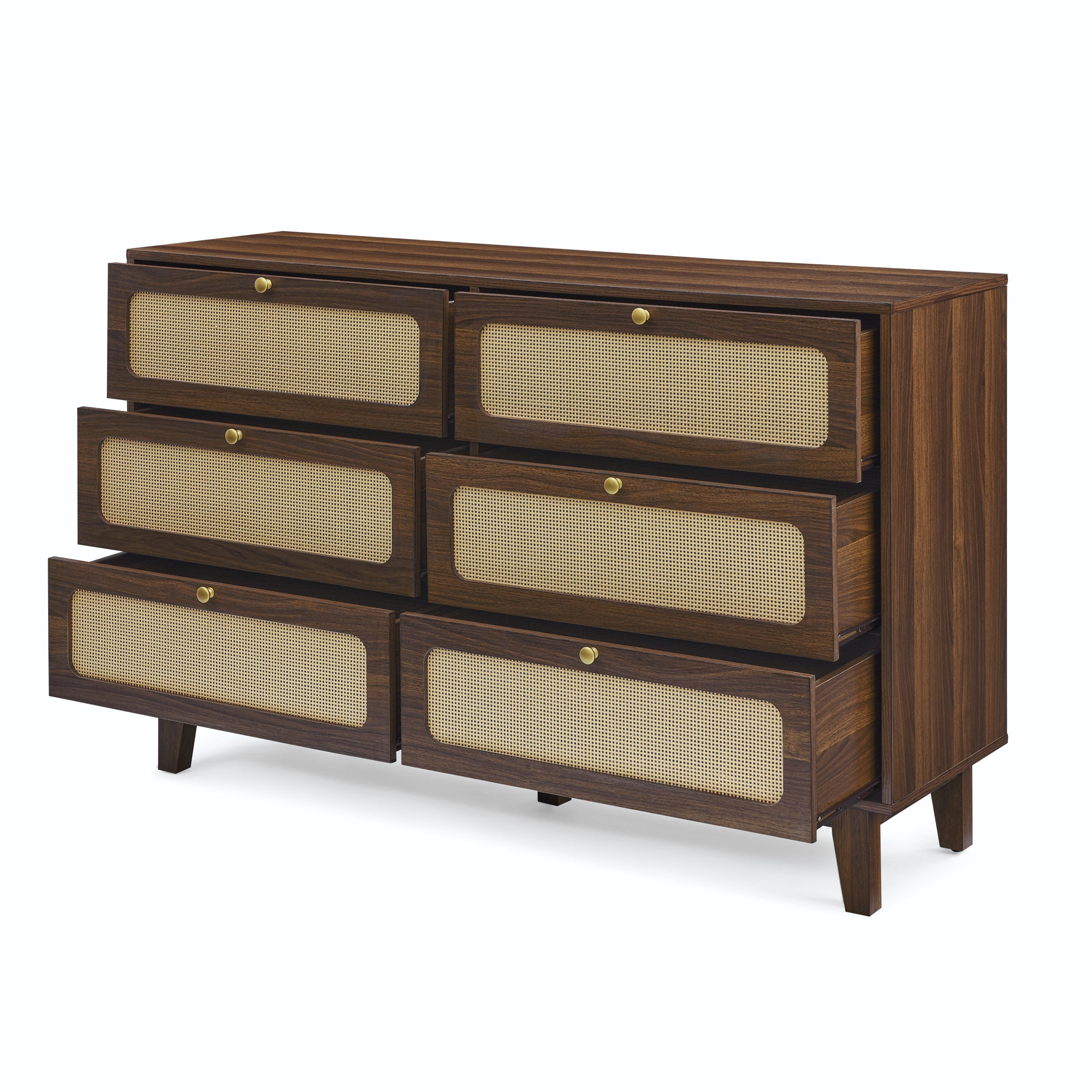 52 Inches 6-Drawer MDF Double Dresser