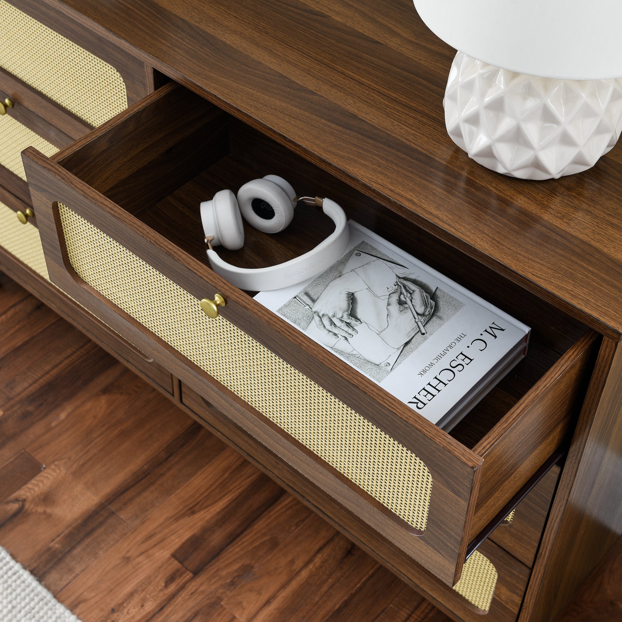 52 Inches 6-Drawer MDF Double Dresser