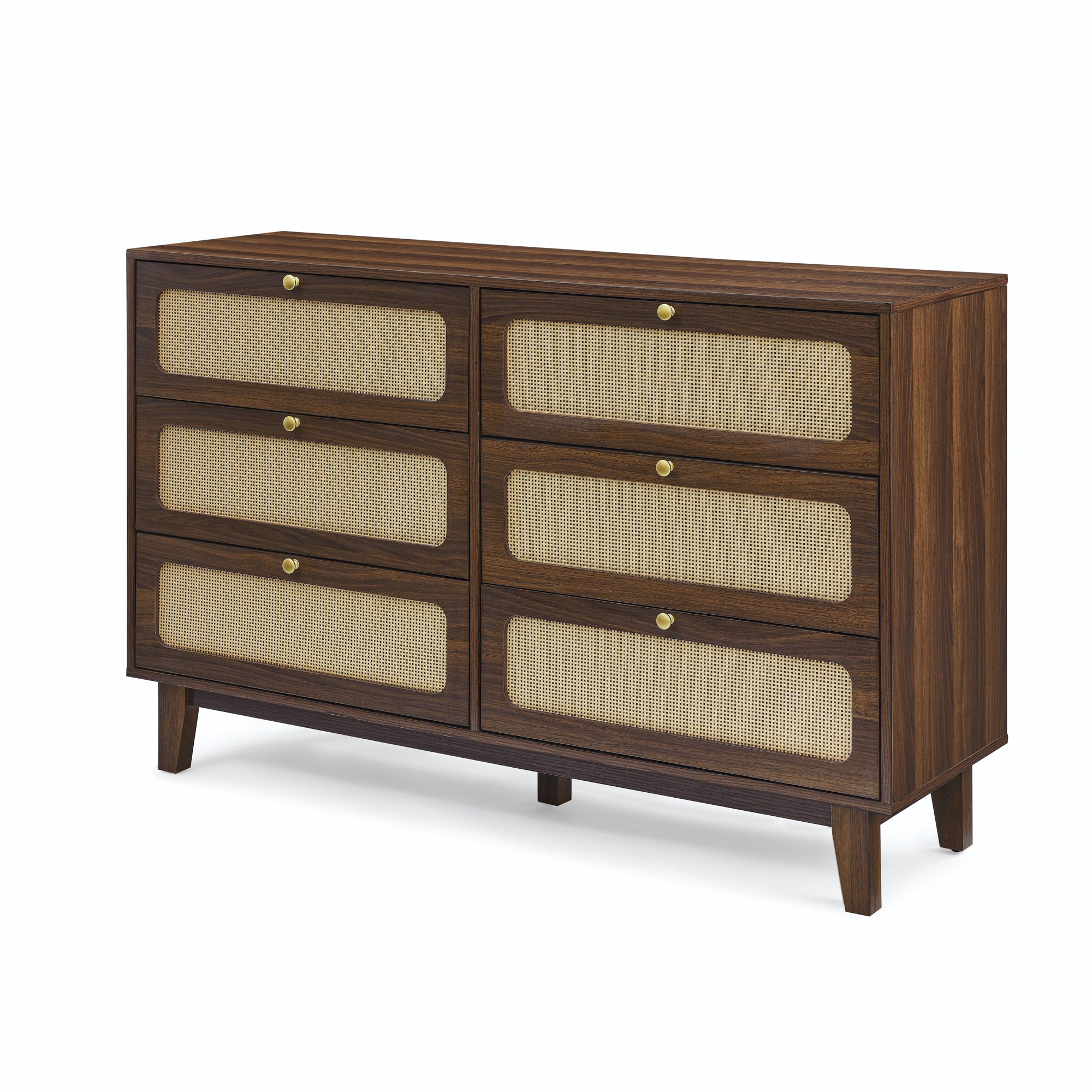 52 Inches 6-Drawer MDF Double Dresser