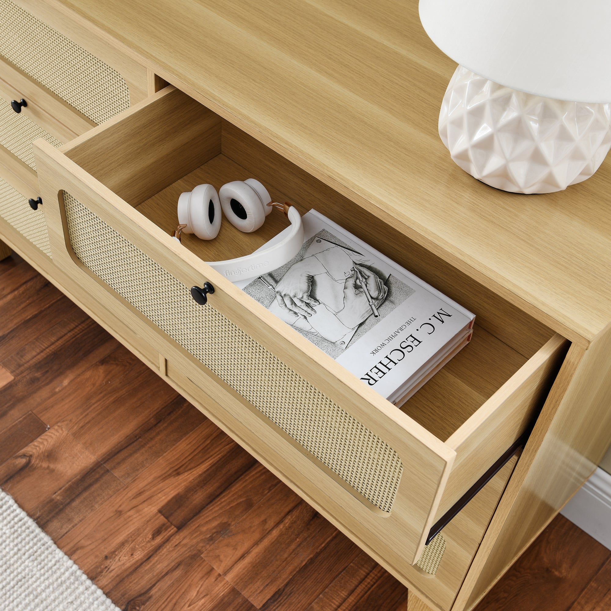 52 Inches 6-Drawer MDF Double Dresser
