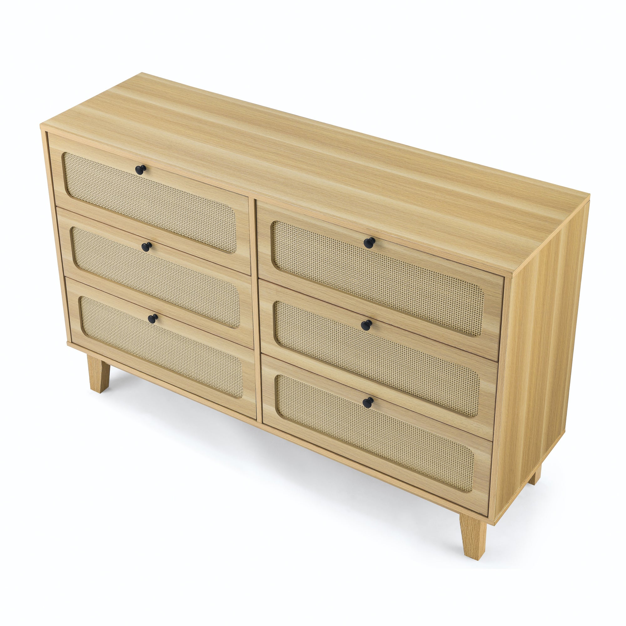 52 Inches 6-Drawer MDF Double Dresser