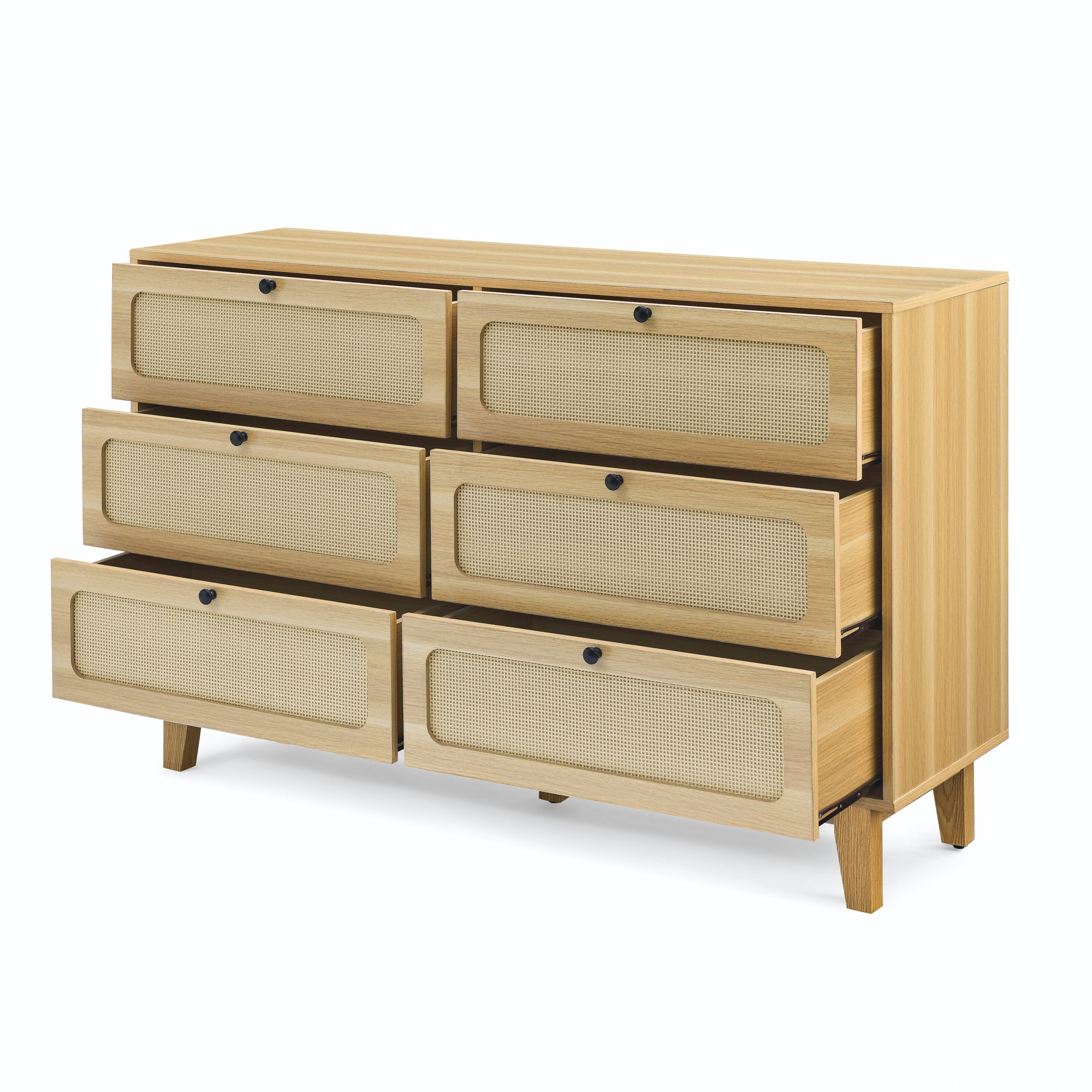 52 Inches 6-Drawer MDF Double Dresser