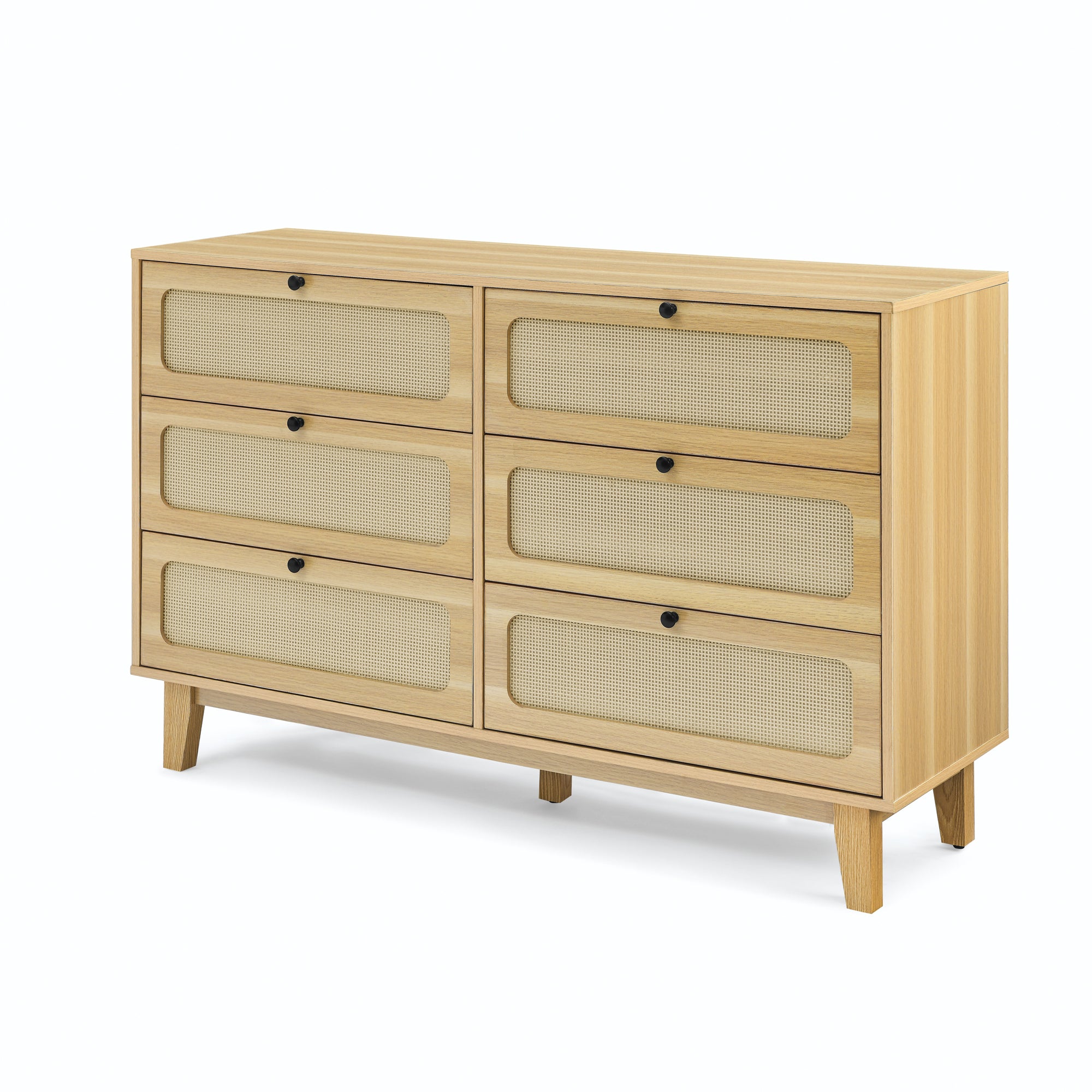 52 Inches 6-Drawer MDF Double Dresser