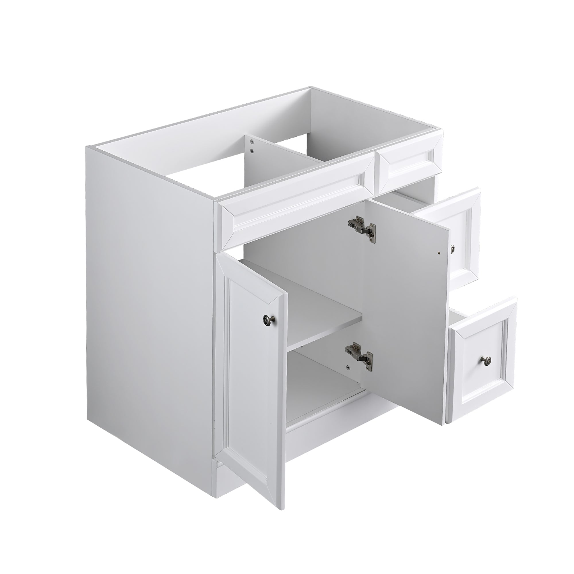 35 Inch MDF Freestanding Bathroom Vanity Base with Drawer and Doors