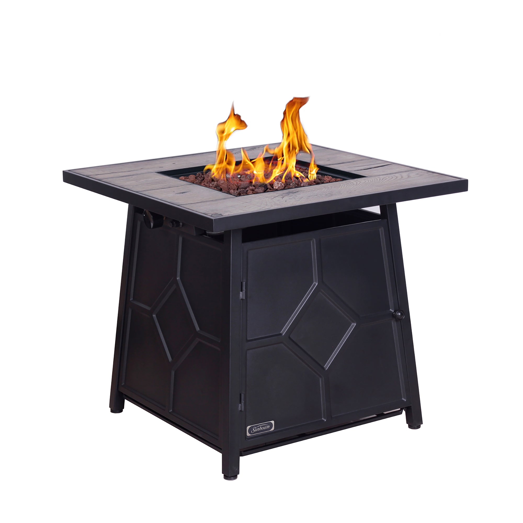 40,000 BTU Steel Outdoor Propane Gas Fire Pit Table with Steel lid and Weather Cover