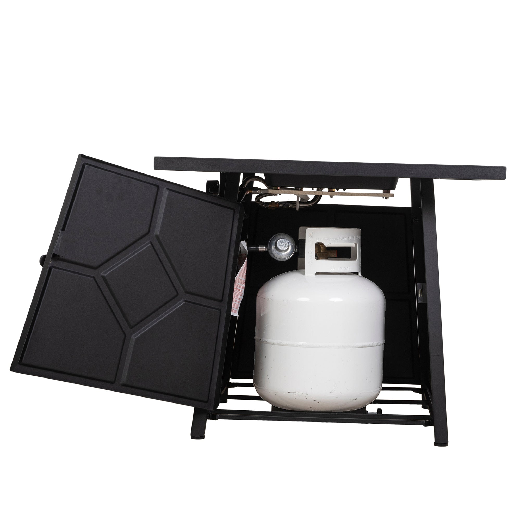 40,000 BTU Steel Outdoor Propane Gas Fire Pit Table with Steel lid and Weather Cover