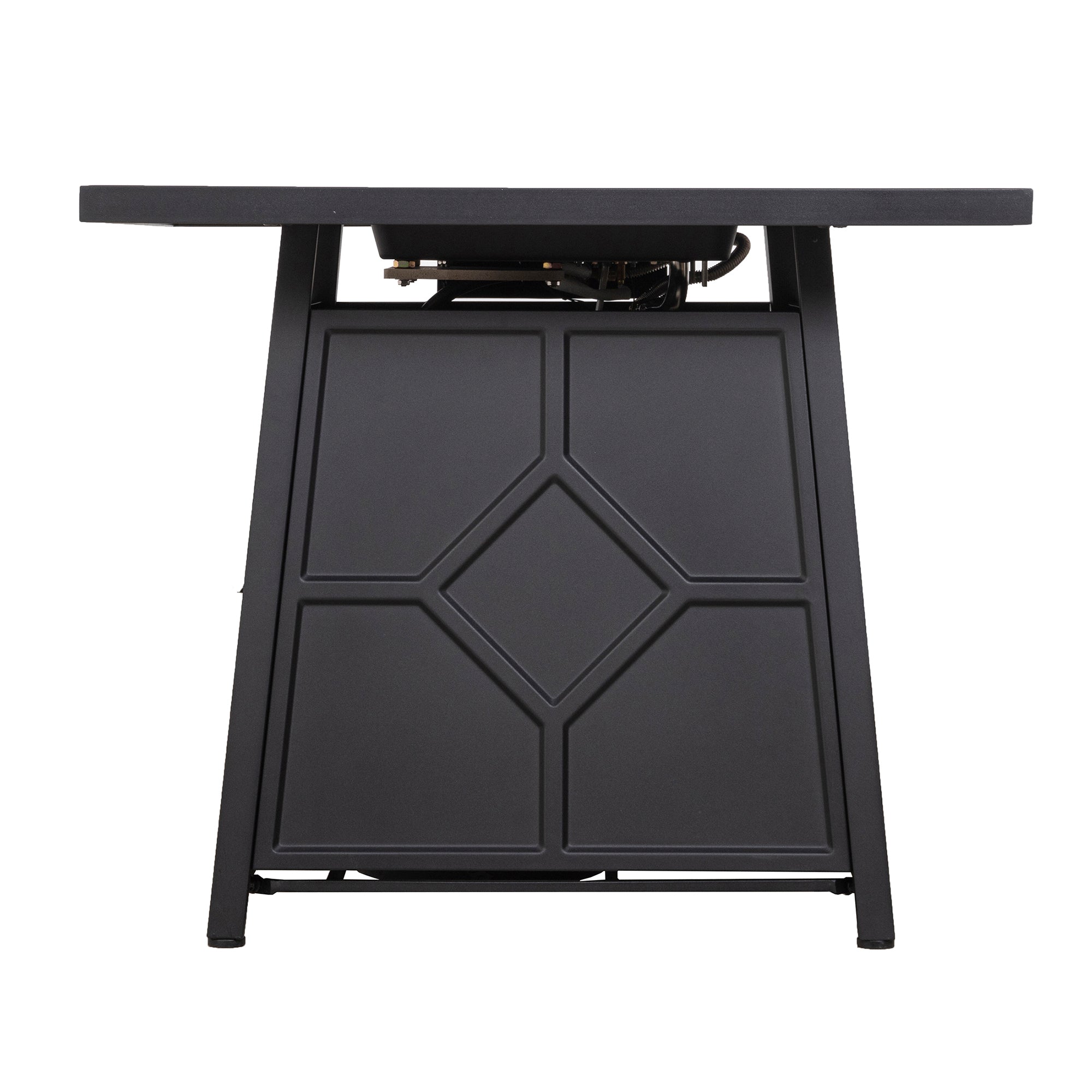 40,000 BTU Steel Outdoor Propane Gas Fire Pit Table with Steel lid and Weather Cover